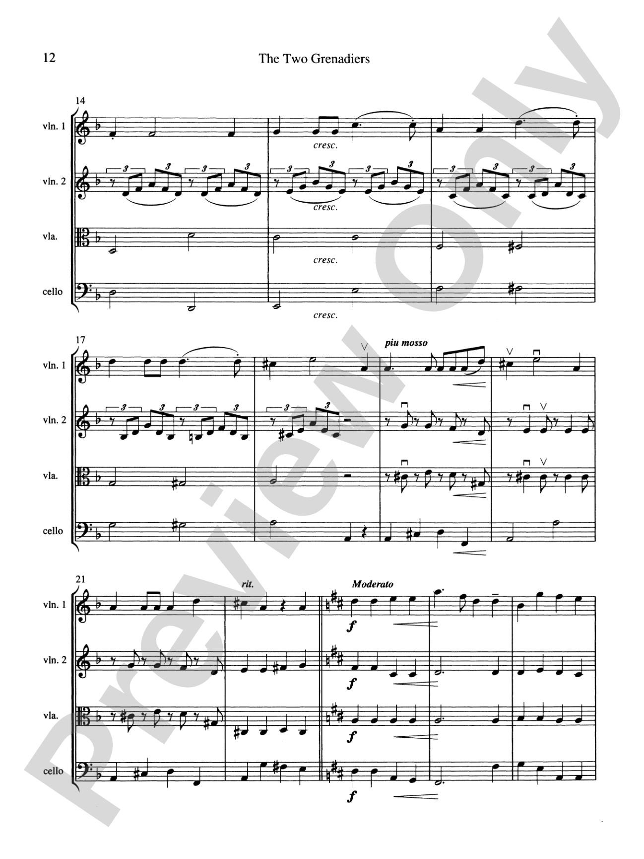 String Quartets for Beginning Ensembles, Volume 2: Score