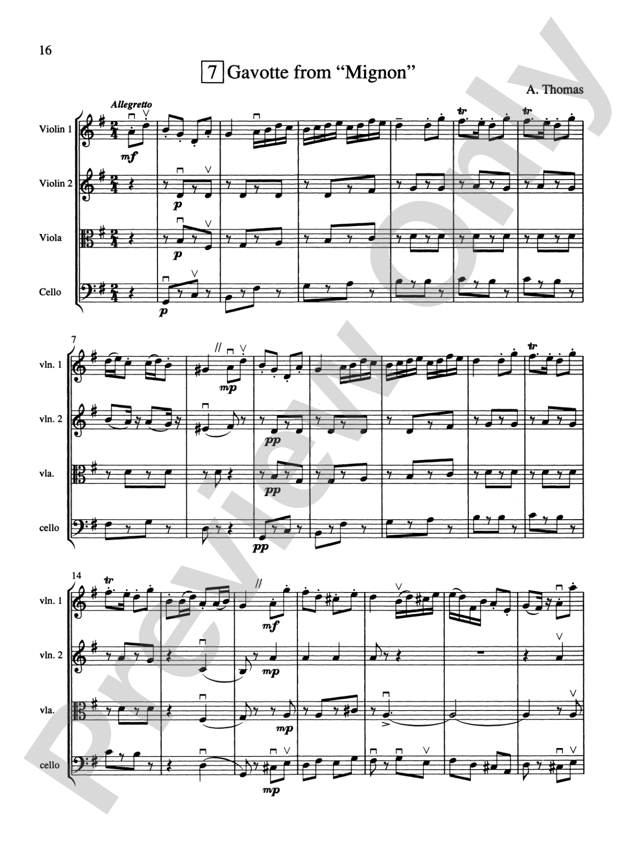 String Quartets for Beginning Ensembles, Volume 2: Score