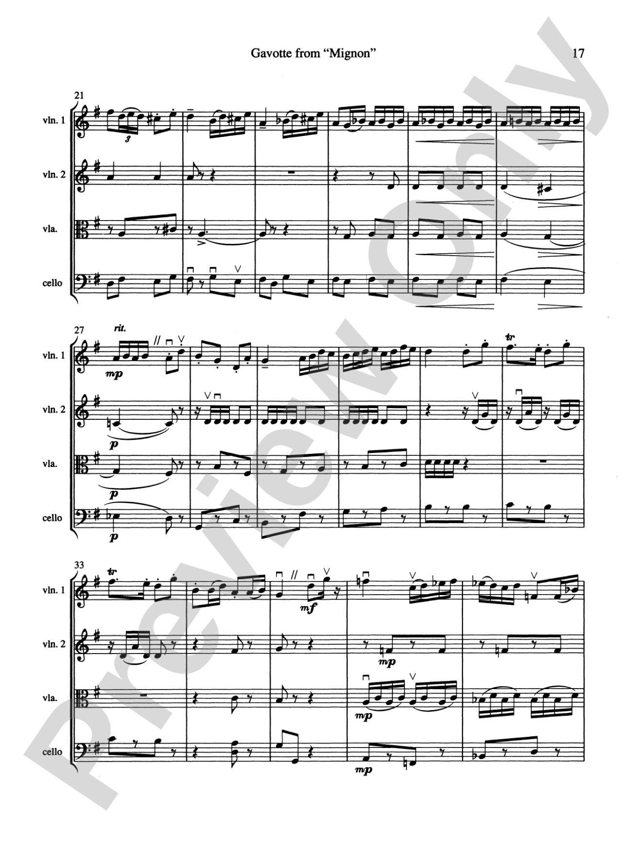 String Quartets for Beginning Ensembles, Volume 2: Score