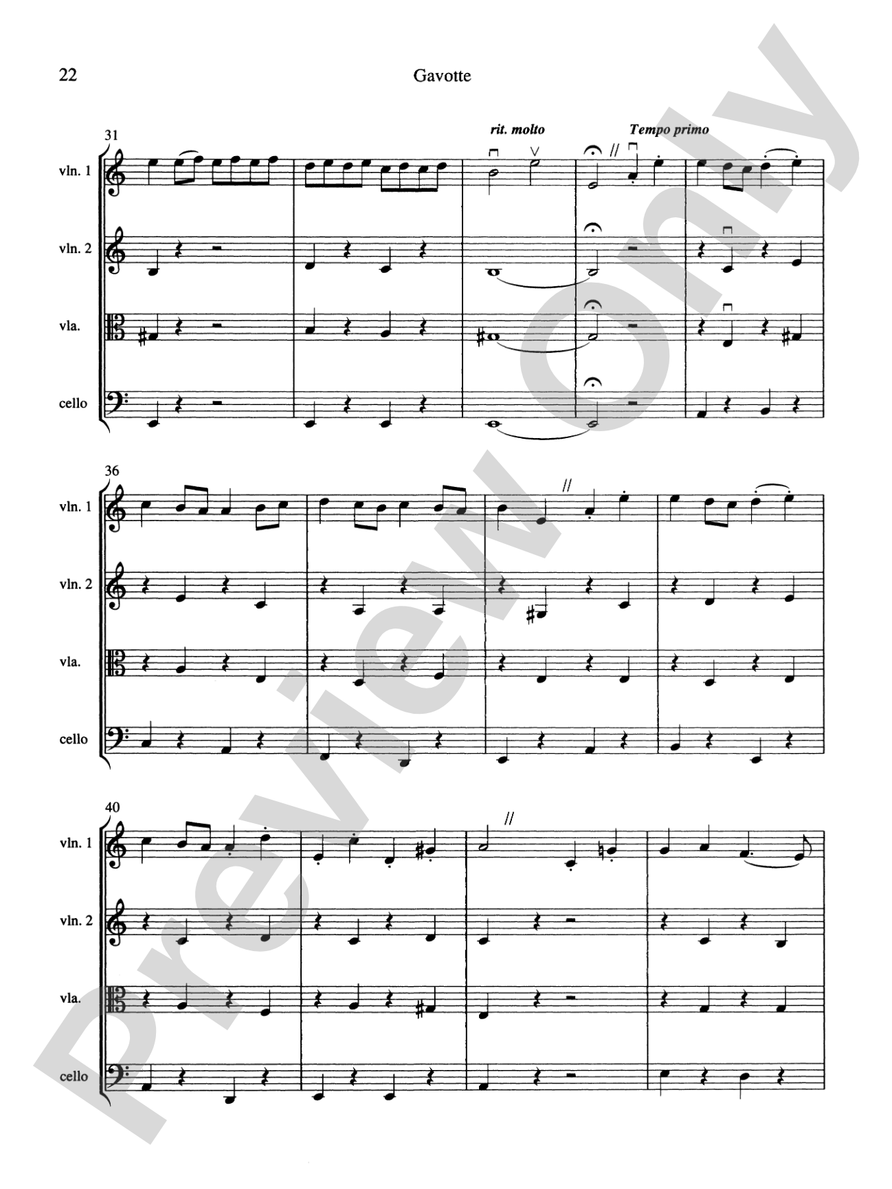 String Quartets for Beginning Ensembles, Volume 2: Score