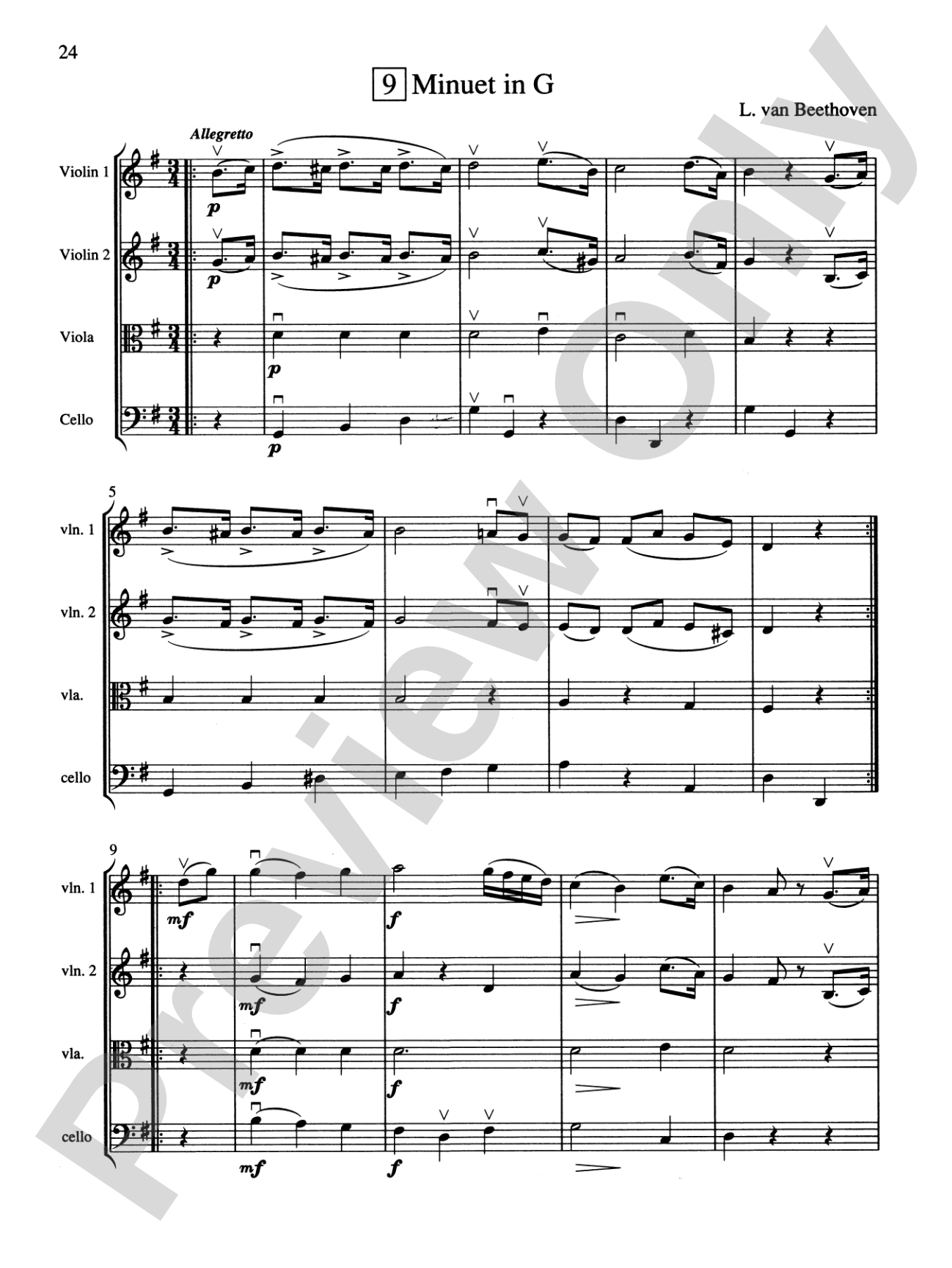 String Quartets for Beginning Ensembles, Volume 2: Score