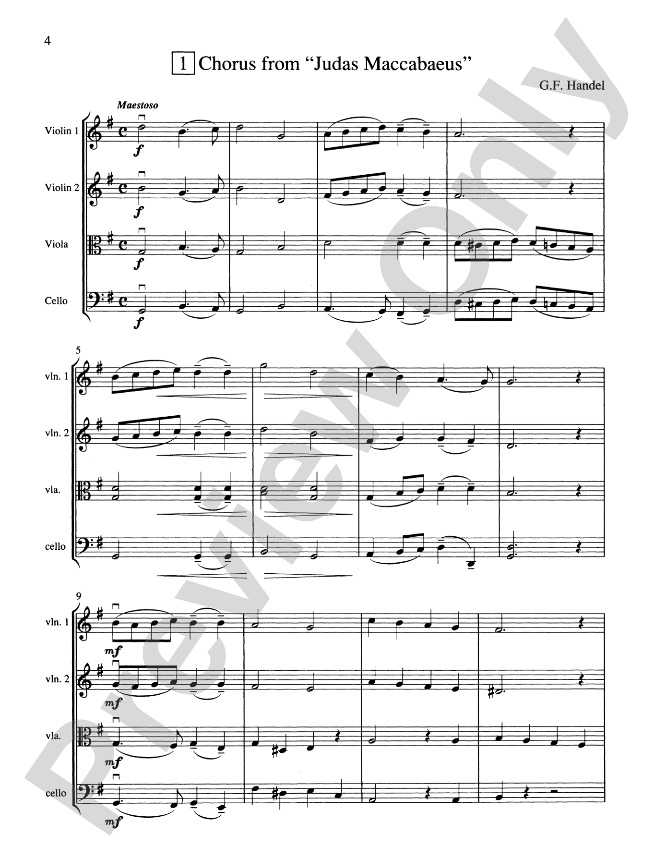 String Quartets for Beginning Ensembles, Volume 2: Score