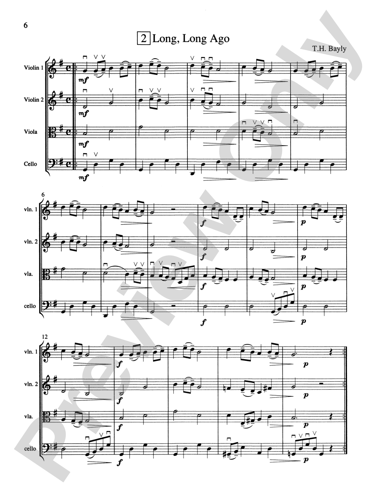 String Quartets for Beginning Ensembles, Volume 2: Score