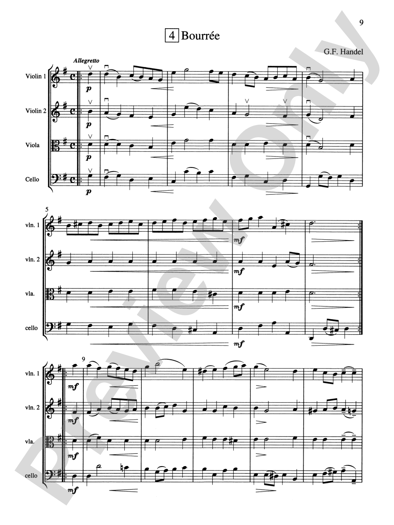 String Quartets for Beginning Ensembles, Volume 2: Score