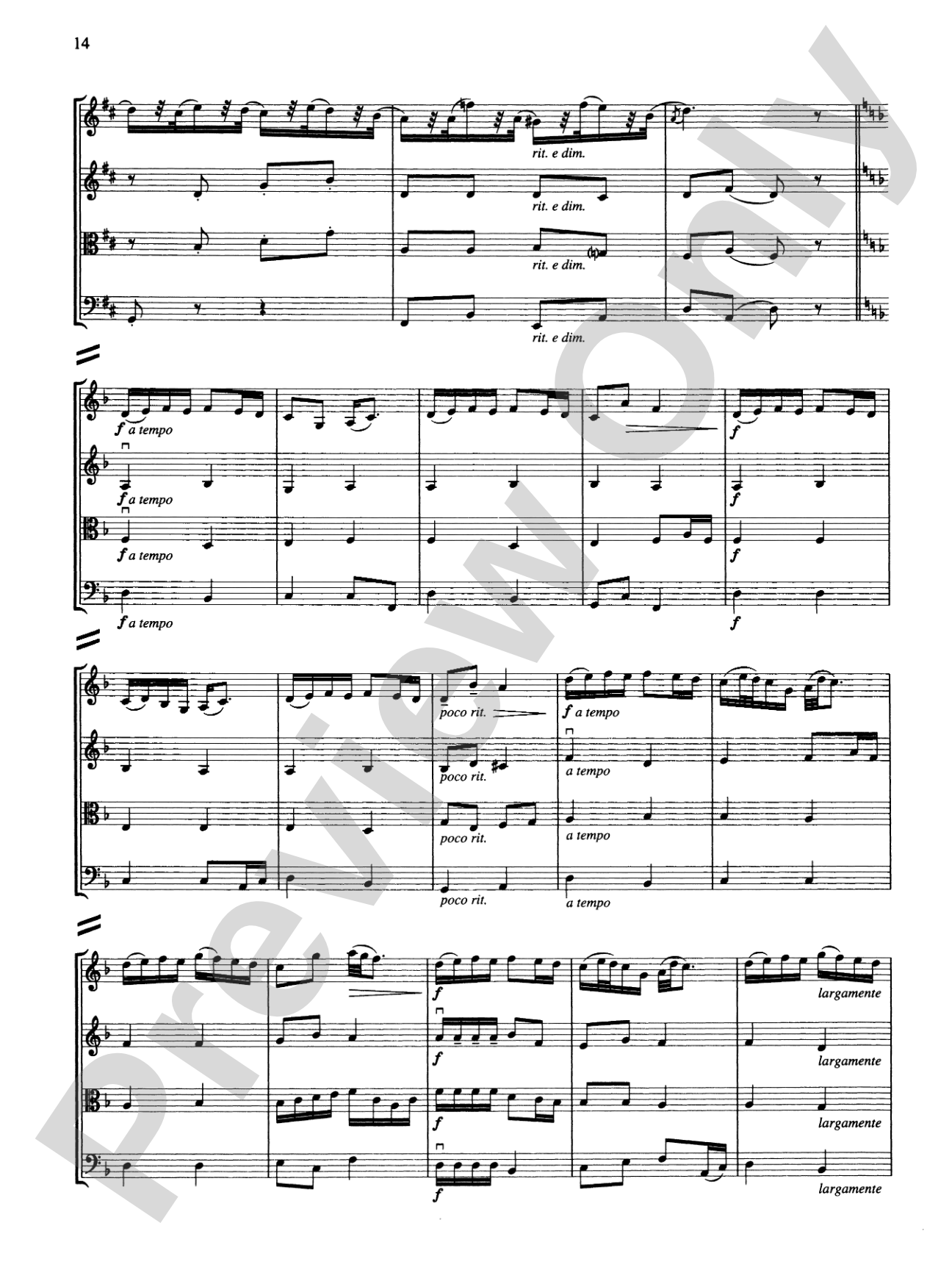 String Quartets for Beginning Ensembles, Volume 3: Score