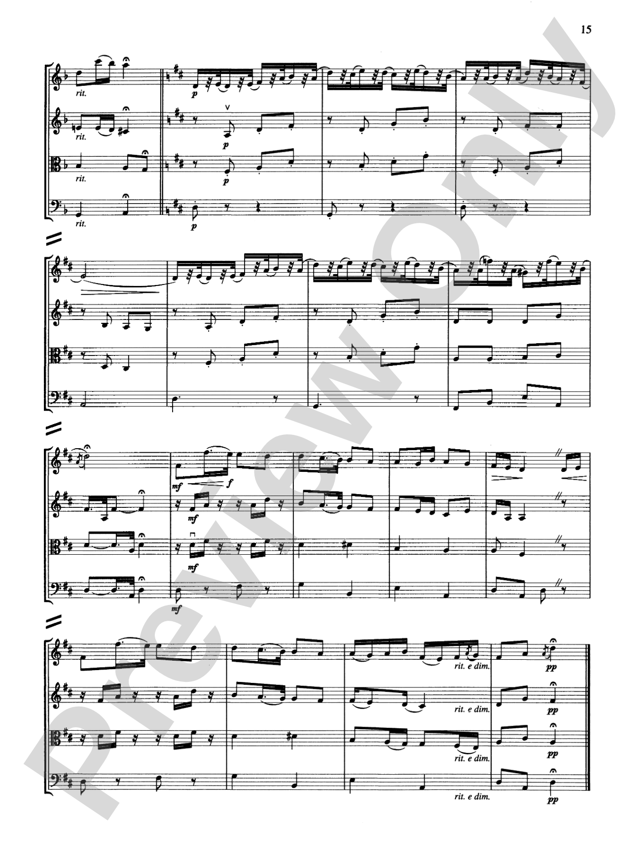 String Quartets for Beginning Ensembles, Volume 3: Score