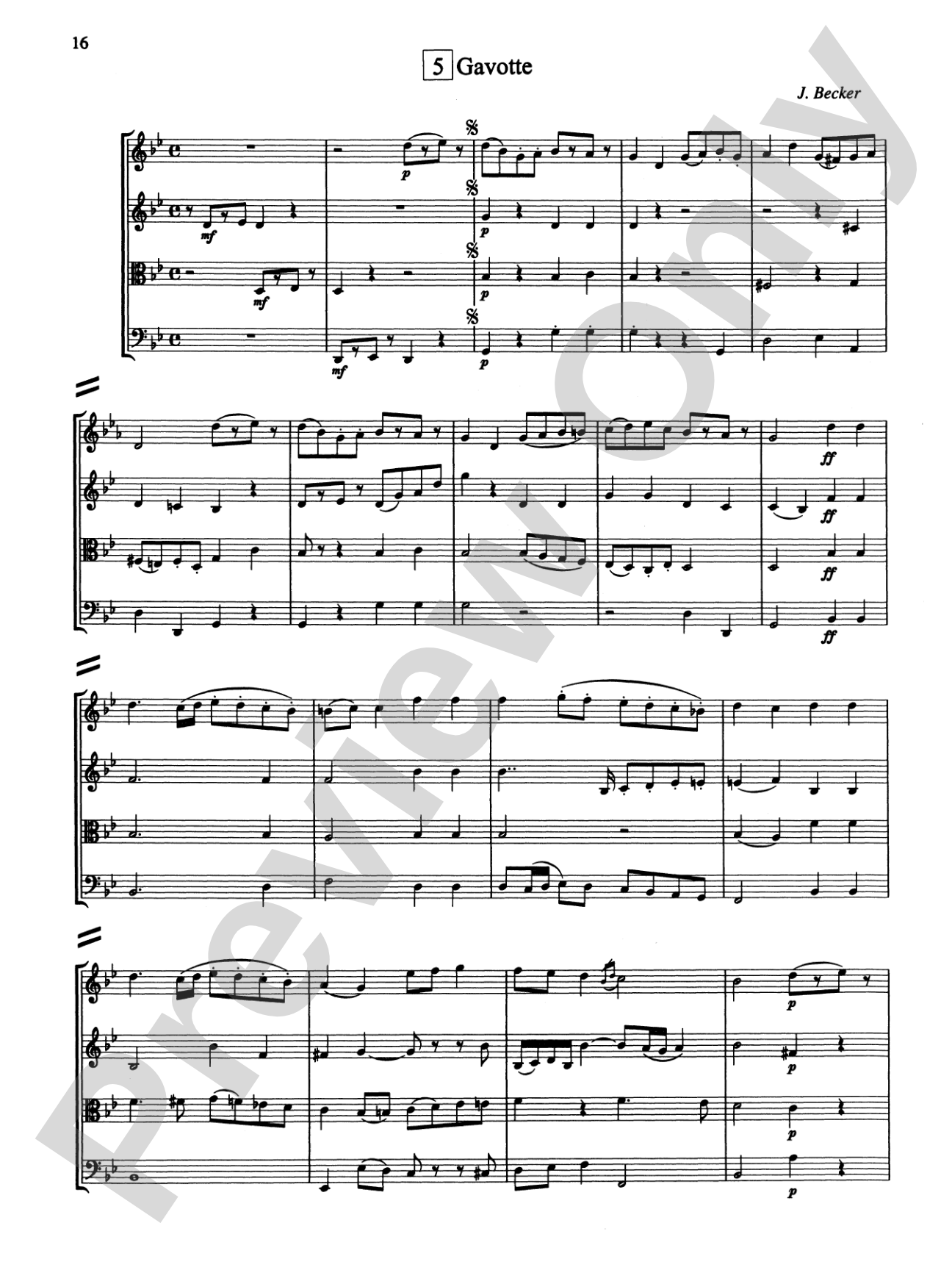 String Quartets for Beginning Ensembles, Volume 3: Score