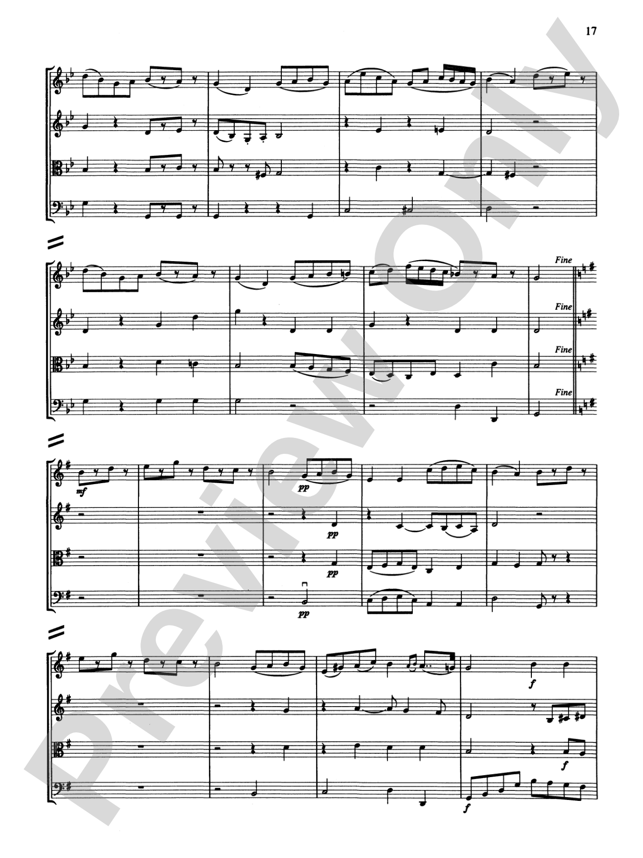 String Quartets for Beginning Ensembles, Volume 3: Score