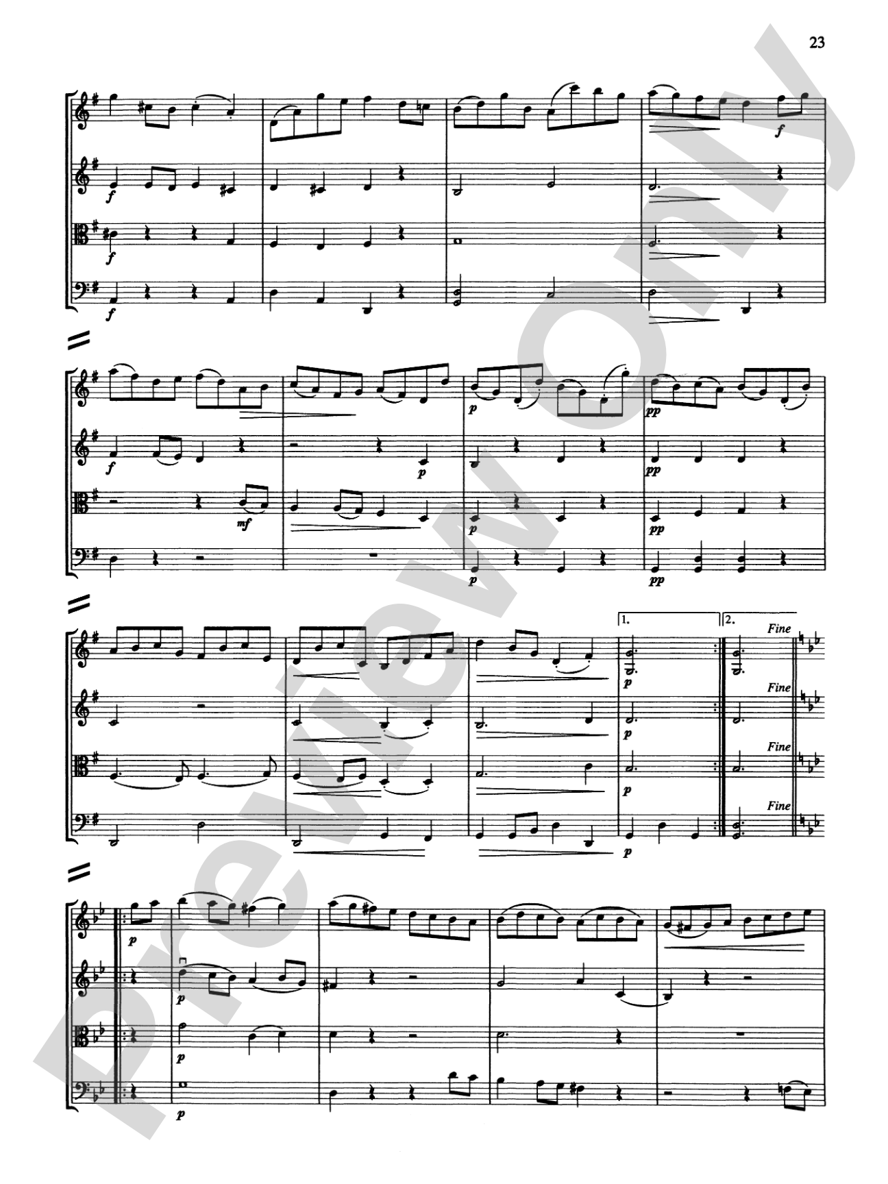 String Quartets for Beginning Ensembles, Volume 3: Score