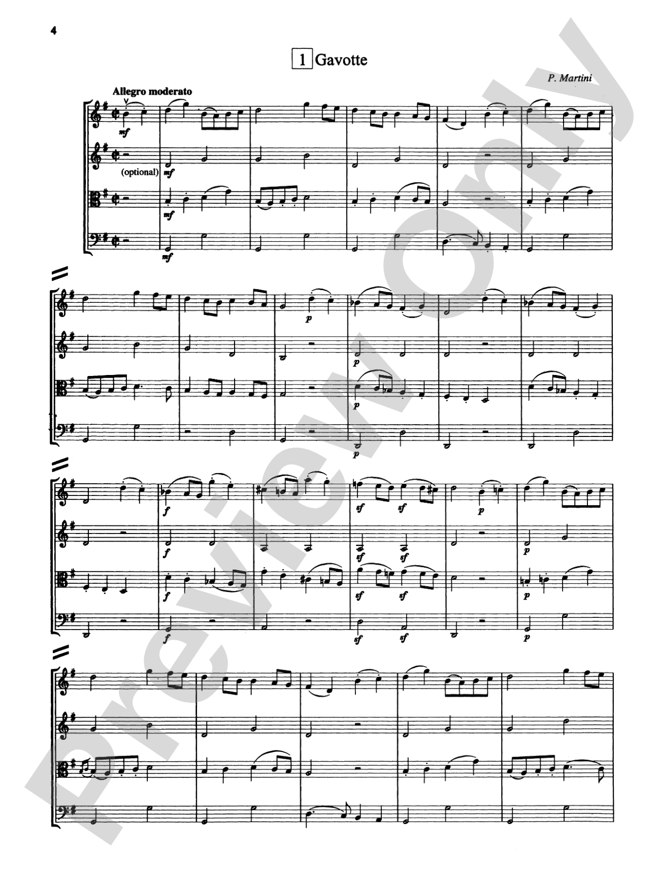 String Quartets for Beginning Ensembles, Volume 3: Score