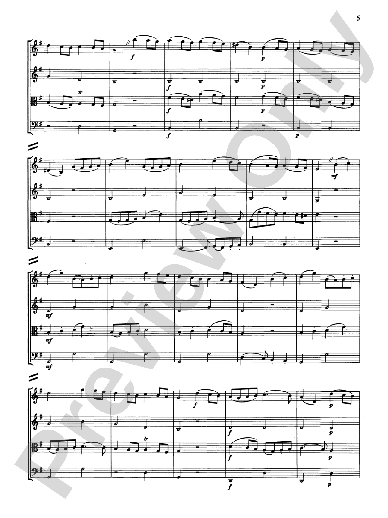 String Quartets for Beginning Ensembles, Volume 3: Score