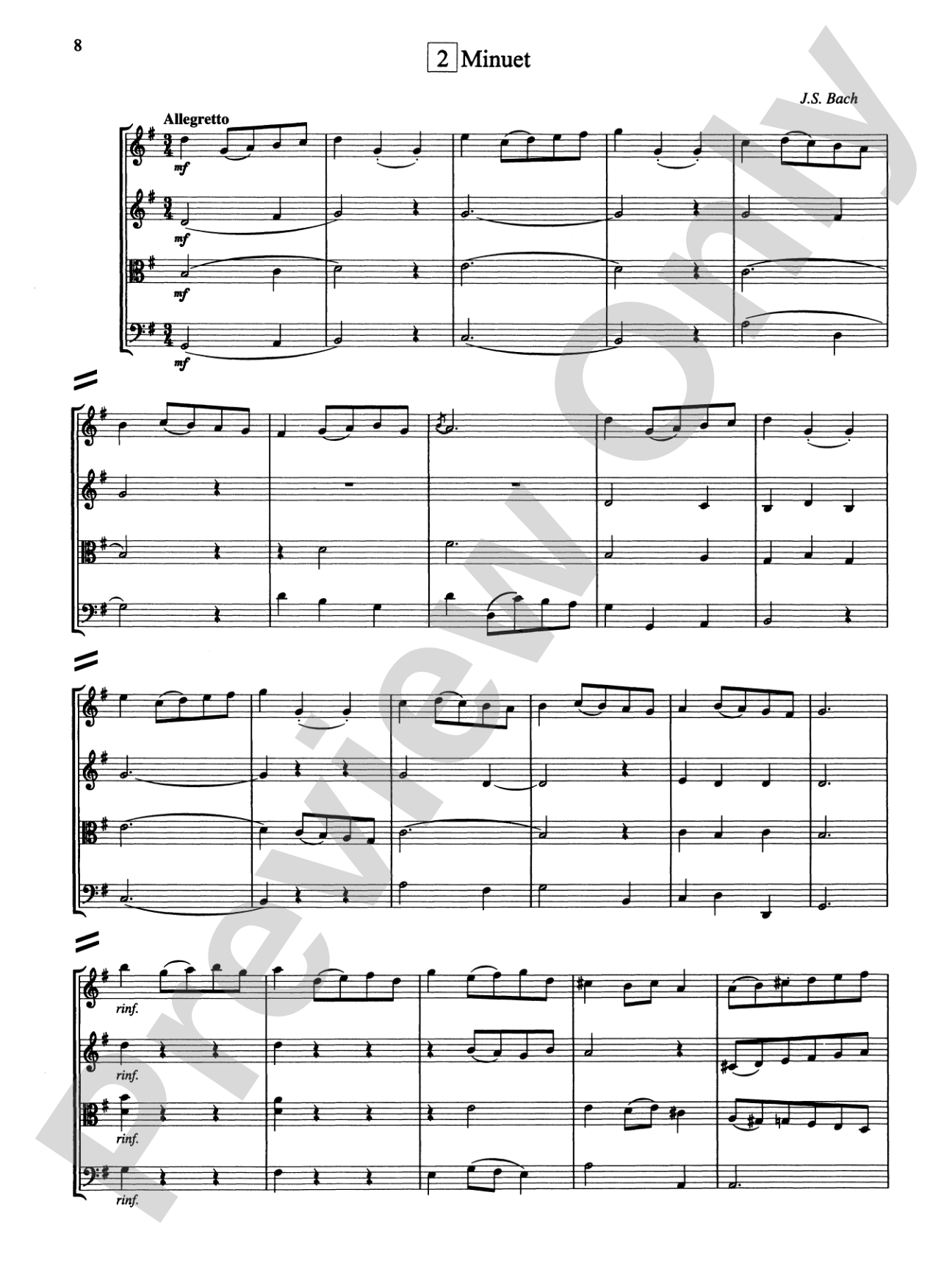 String Quartets for Beginning Ensembles, Volume 3: Score