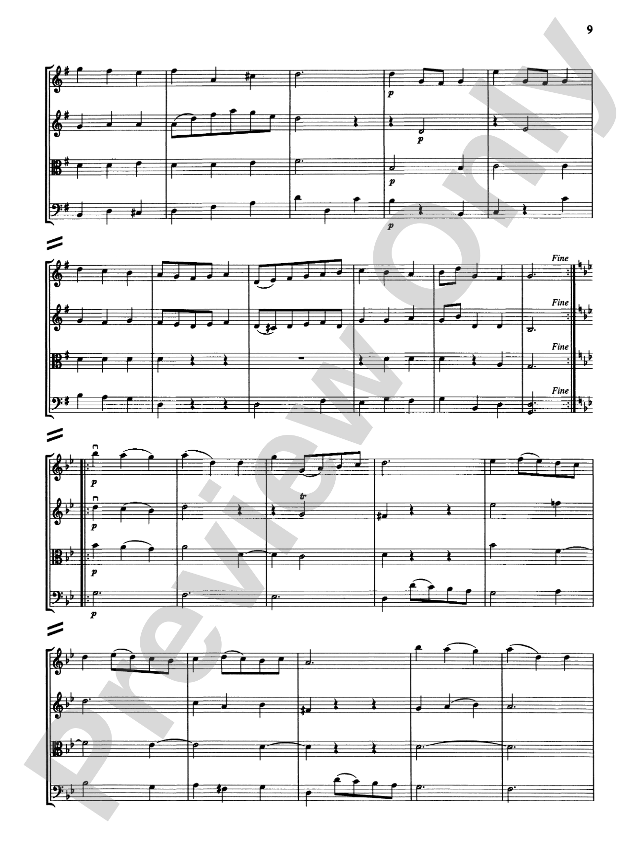 String Quartets for Beginning Ensembles, Volume 3: Score