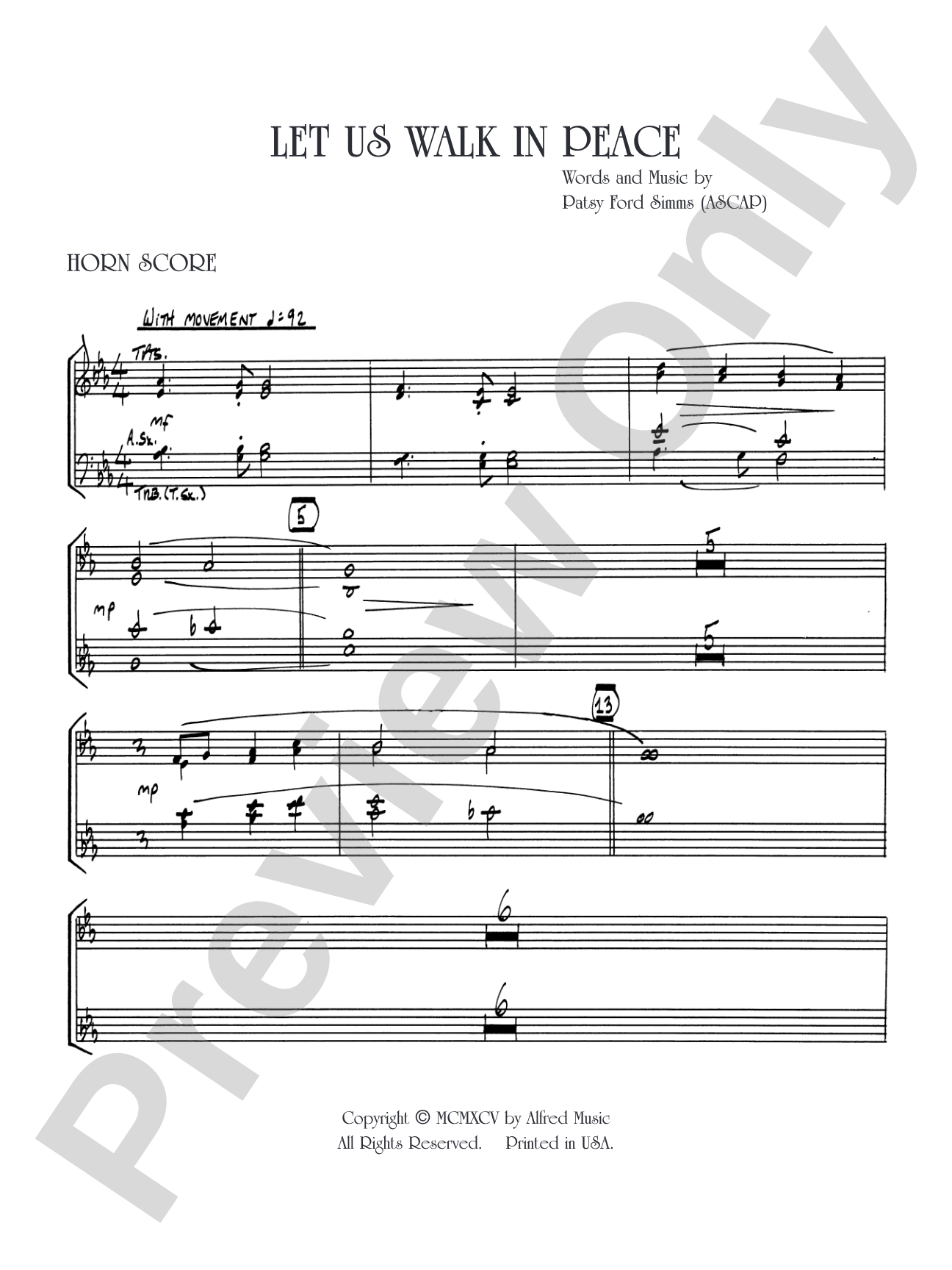 Let Us Walk in Peace: Choral SoundPax
