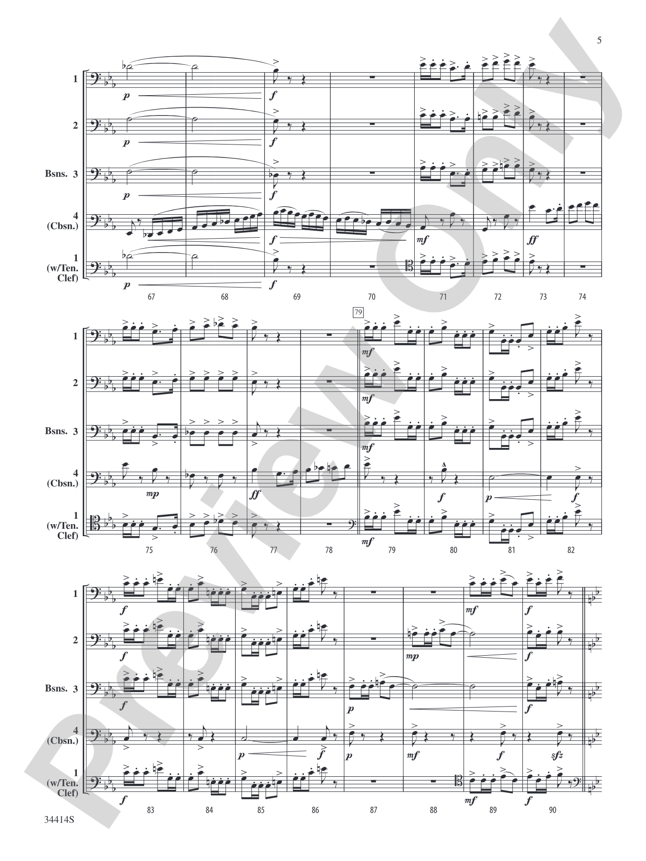 Bassoonist's Holiday (a/k/a Bugler's Holiday): Score