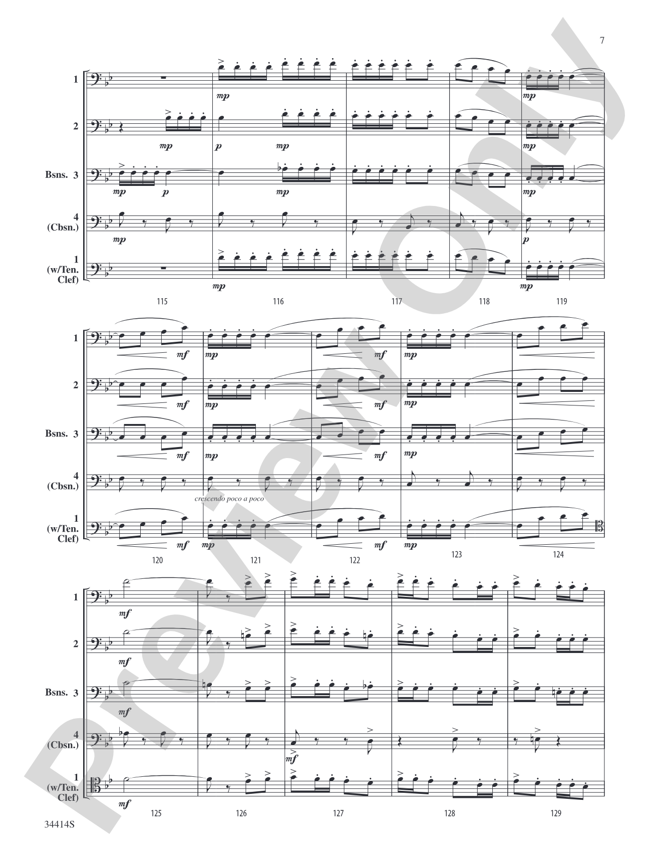 Bassoonist's Holiday (a/k/a Bugler's Holiday): Score
