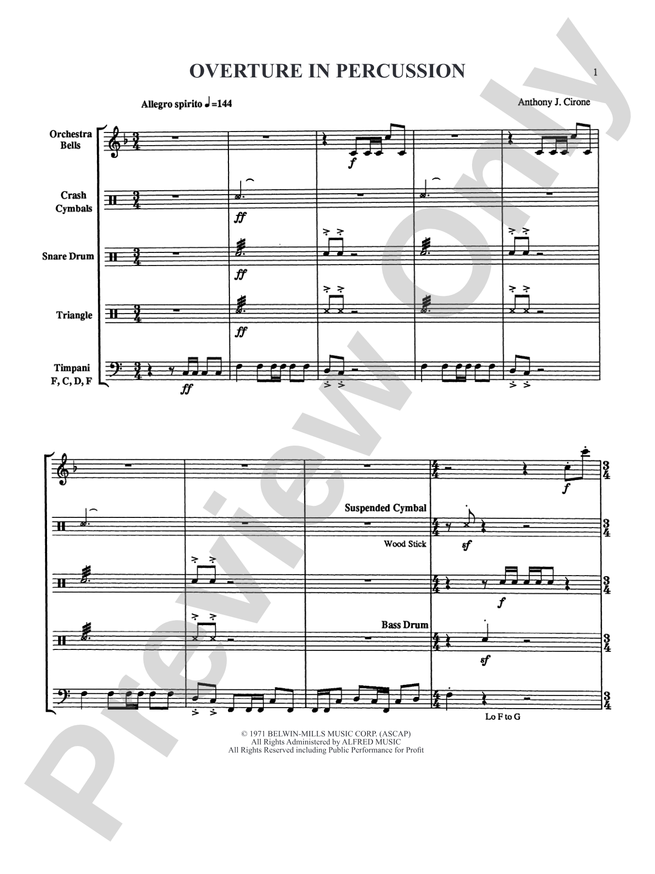 Overture in Percussion: Score