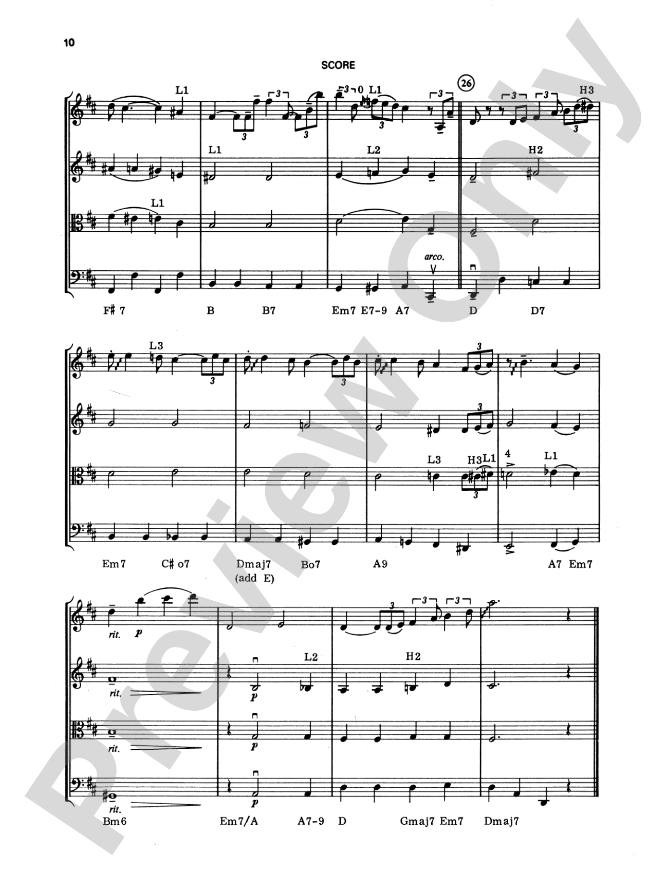 George Gershwin: String Quartet Full Score & Parts