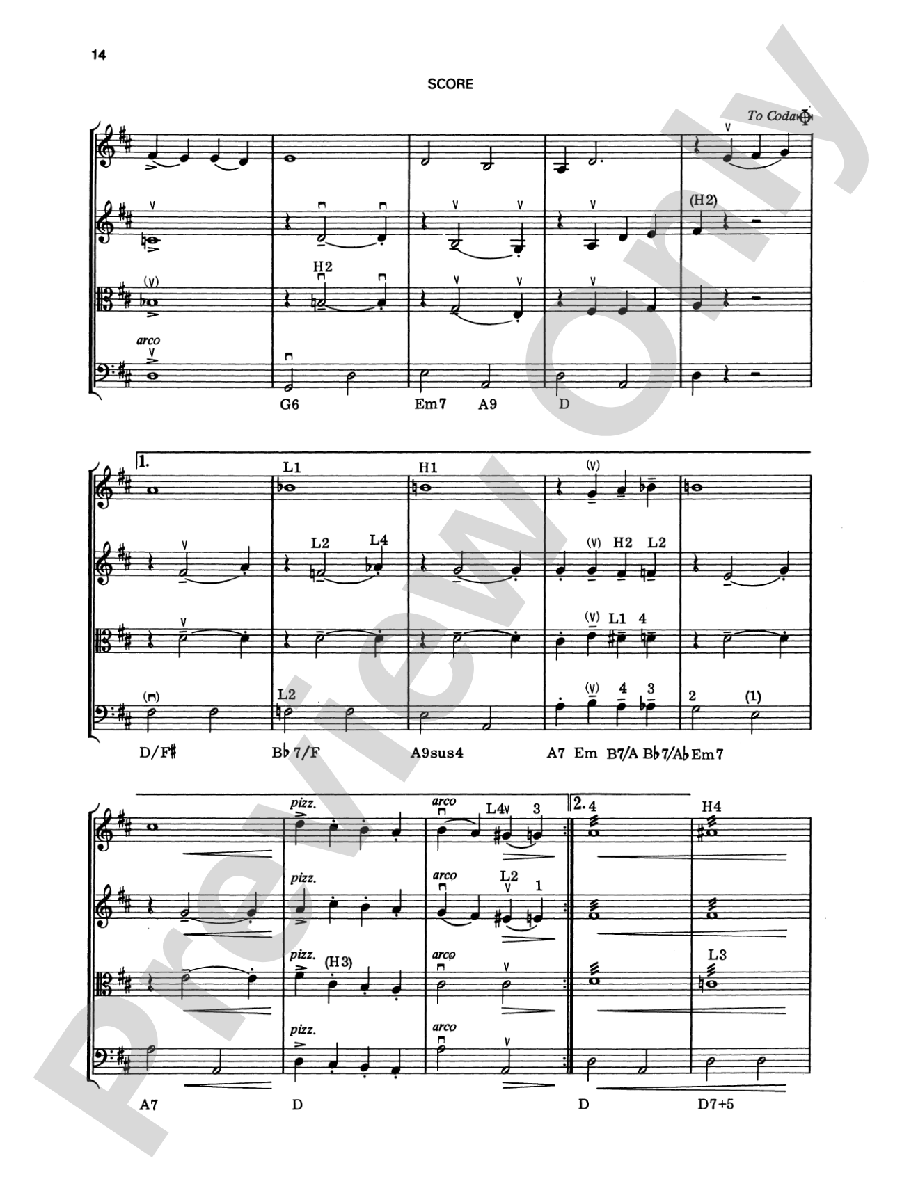 George Gershwin: String Quartet Full Score & Parts