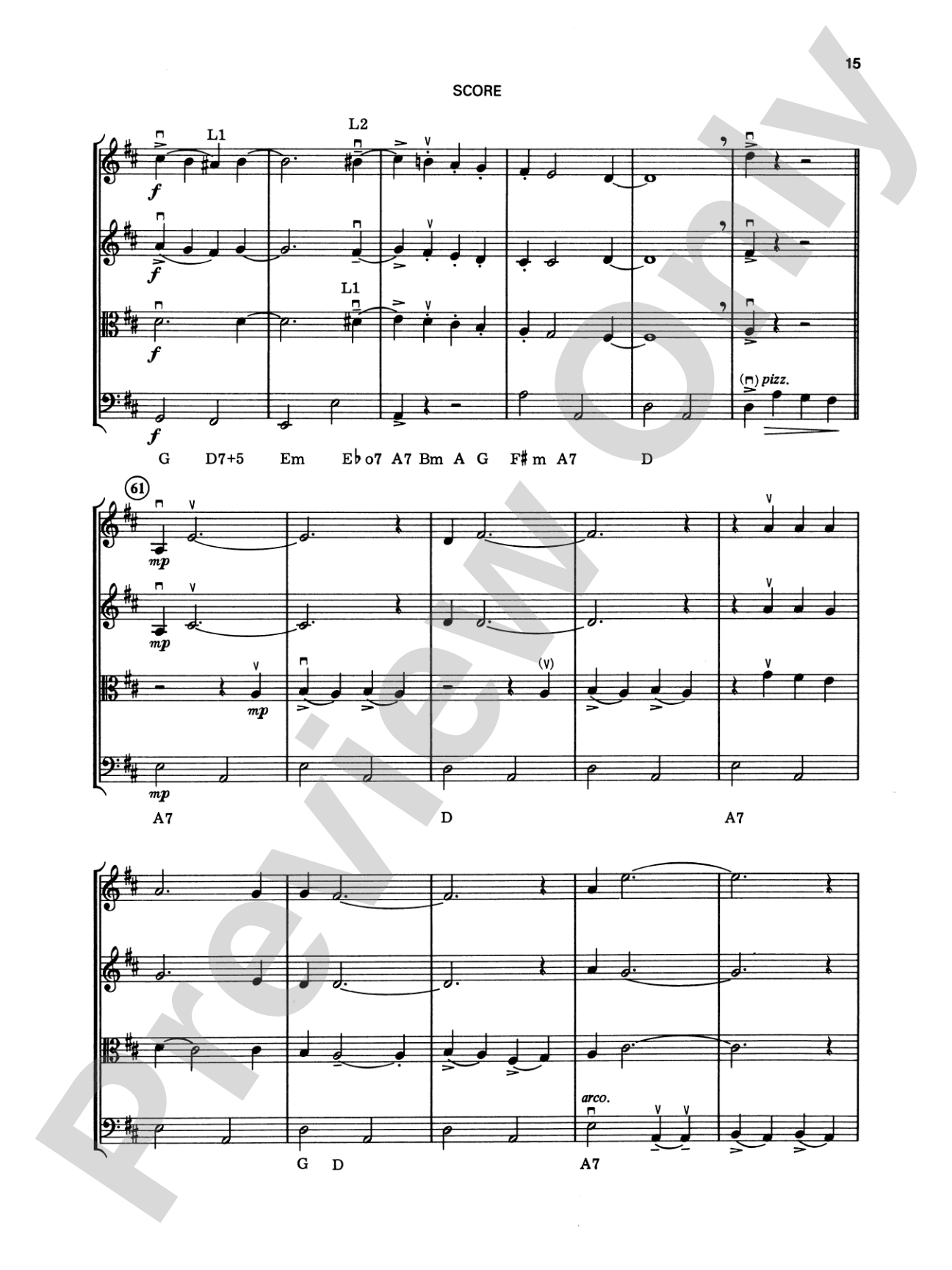 George Gershwin: String Quartet Full Score & Parts