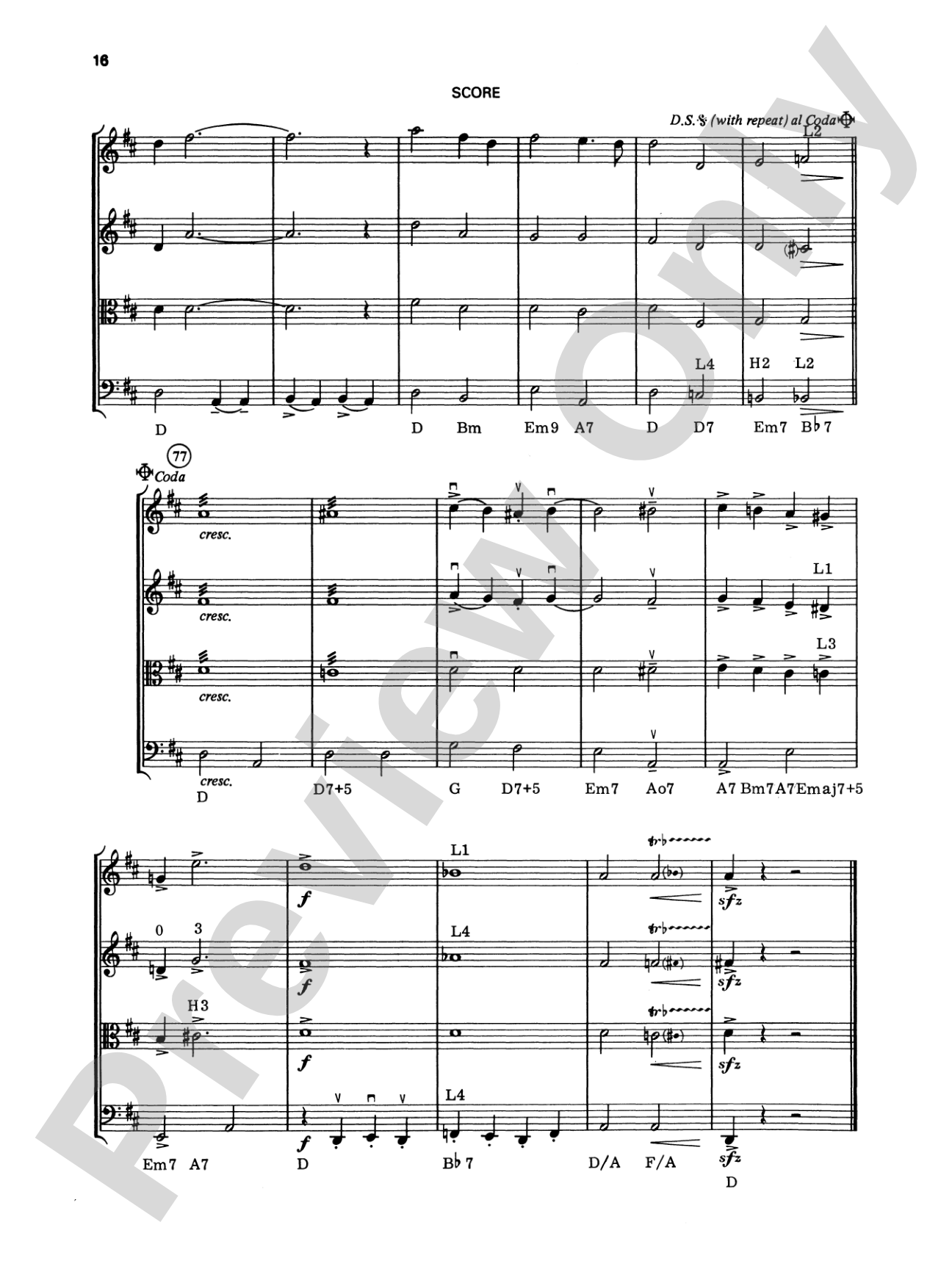 George Gershwin: String Quartet Full Score & Parts