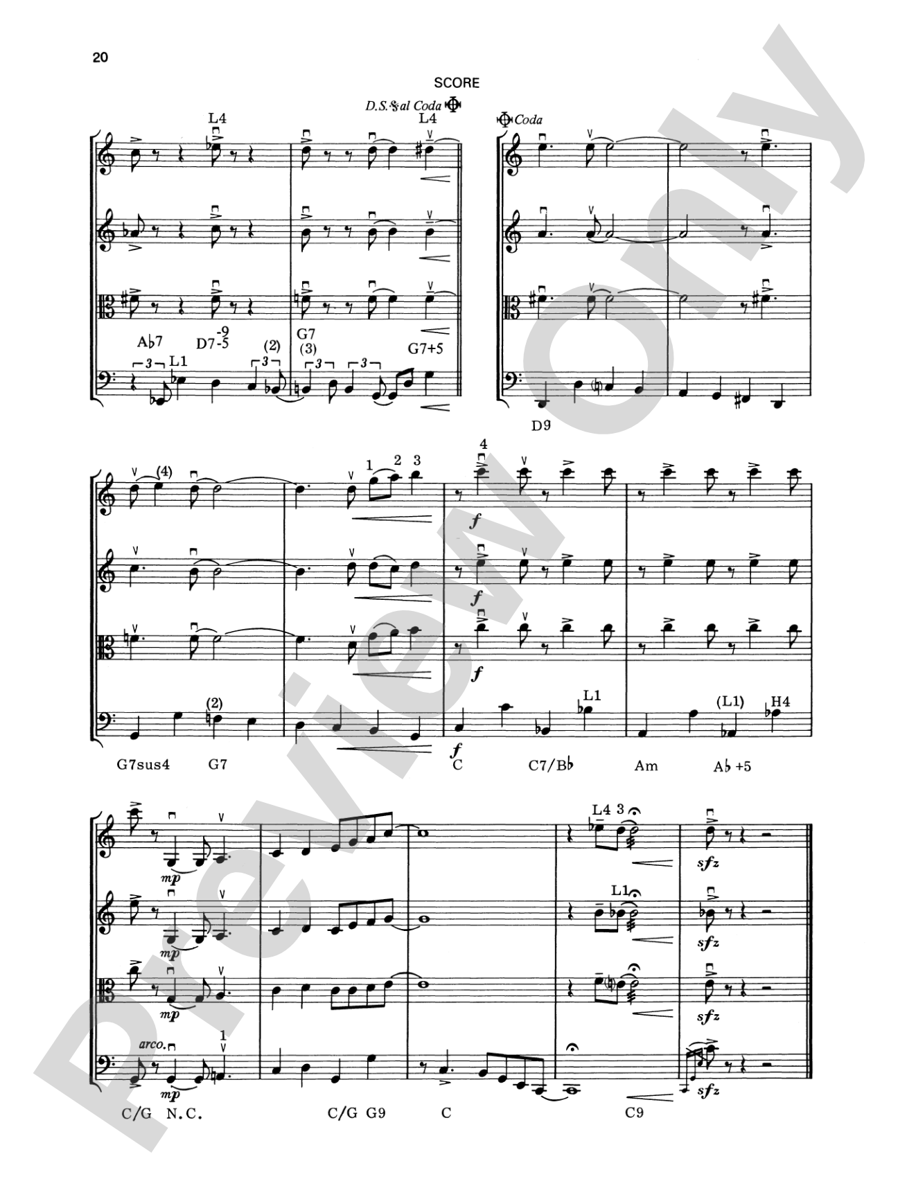 George Gershwin: String Quartet Full Score & Parts
