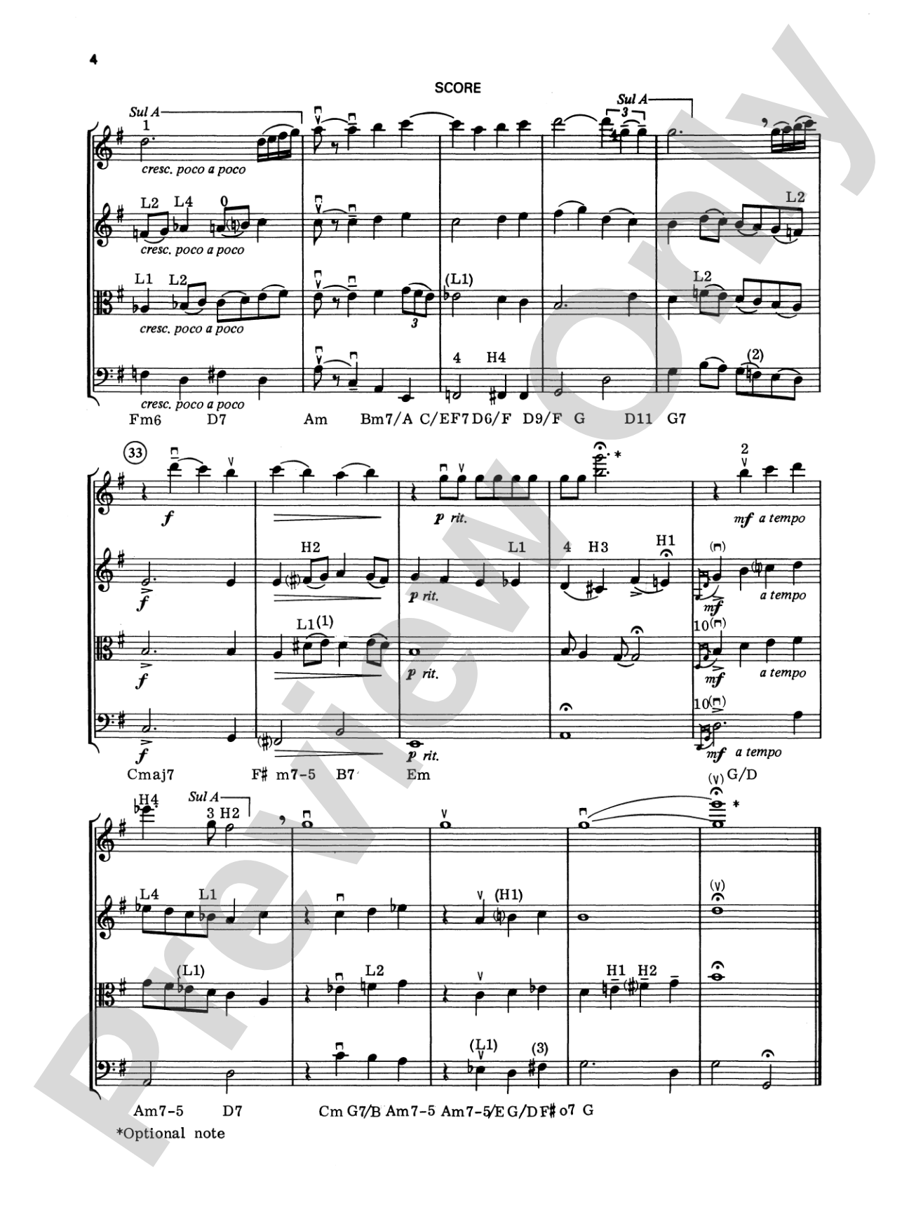 George Gershwin: String Quartet Full Score & Parts
