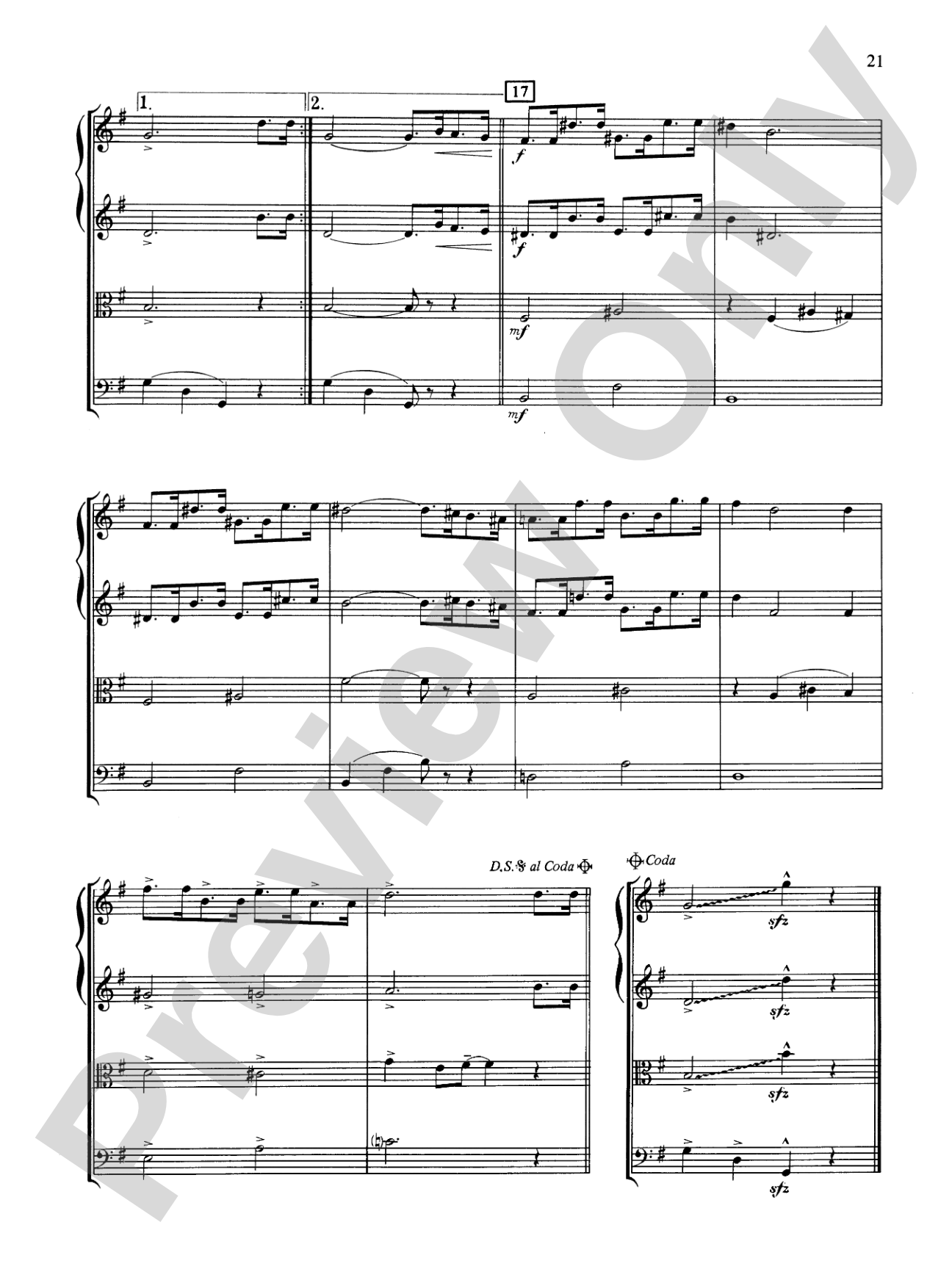 Popular Yuletide Favorites: String Quartet Full Score & Parts