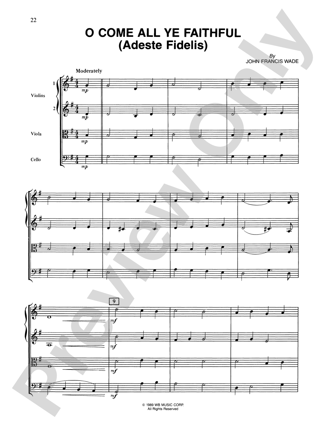 Popular Yuletide Favorites: String Quartet Full Score & Parts