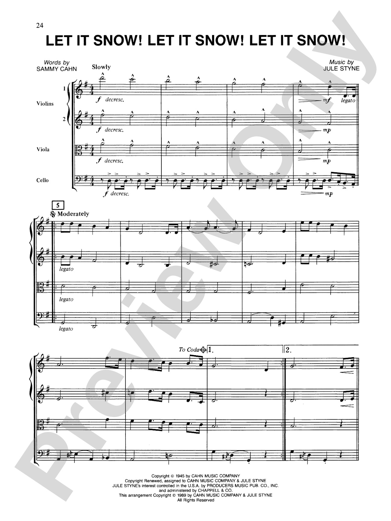Popular Yuletide Favorites: String Quartet Full Score & Parts