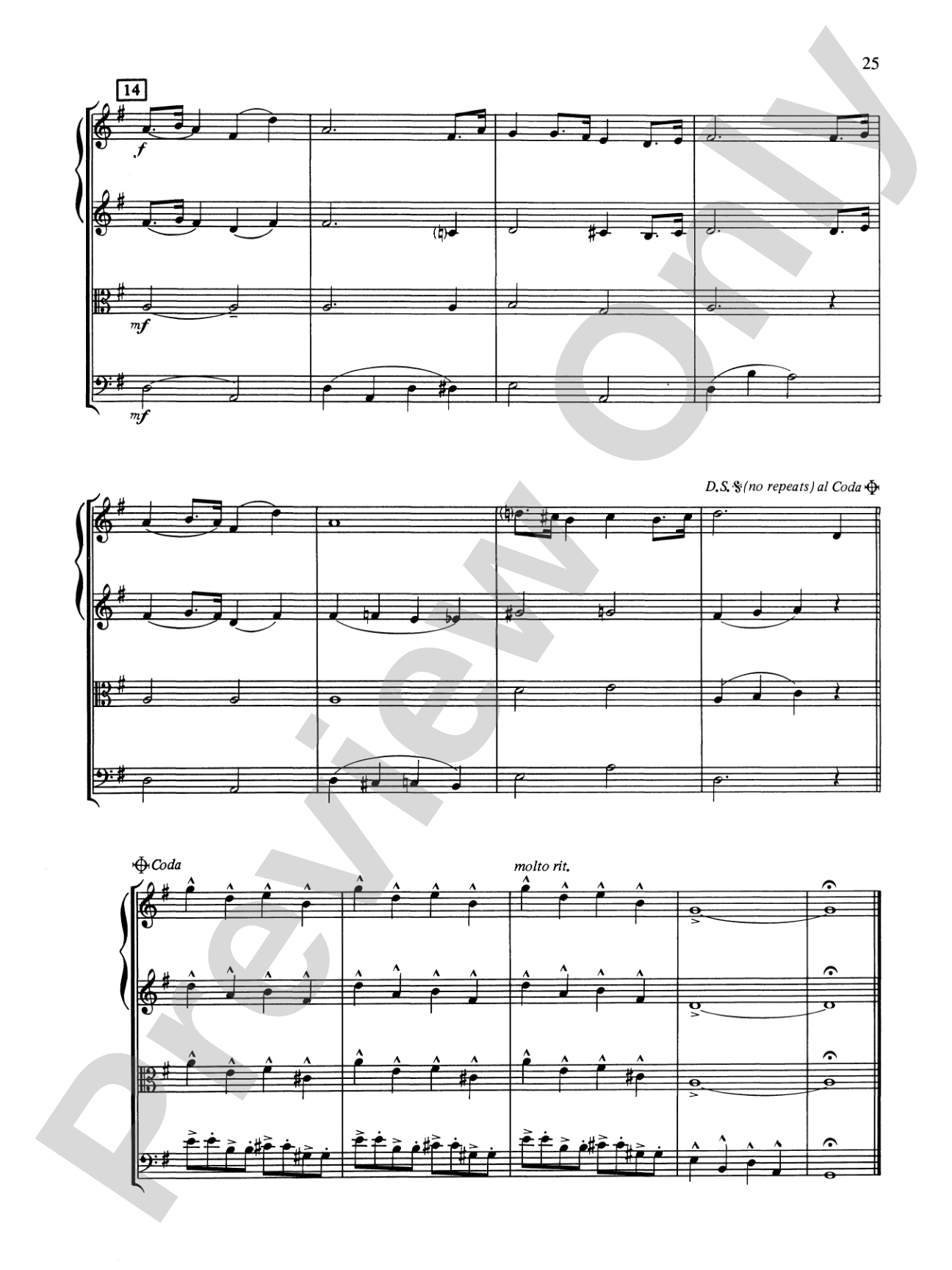 Popular Yuletide Favorites: String Quartet Full Score & Parts