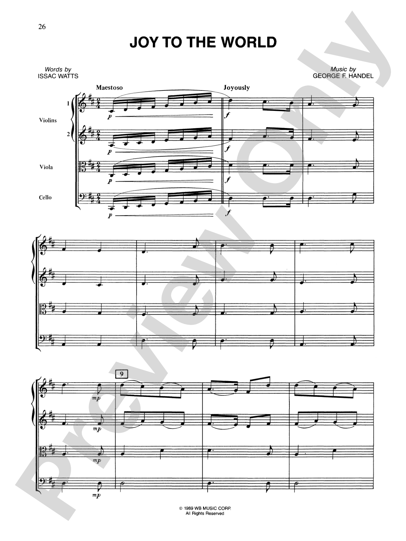 Popular Yuletide Favorites: String Quartet Full Score & Parts