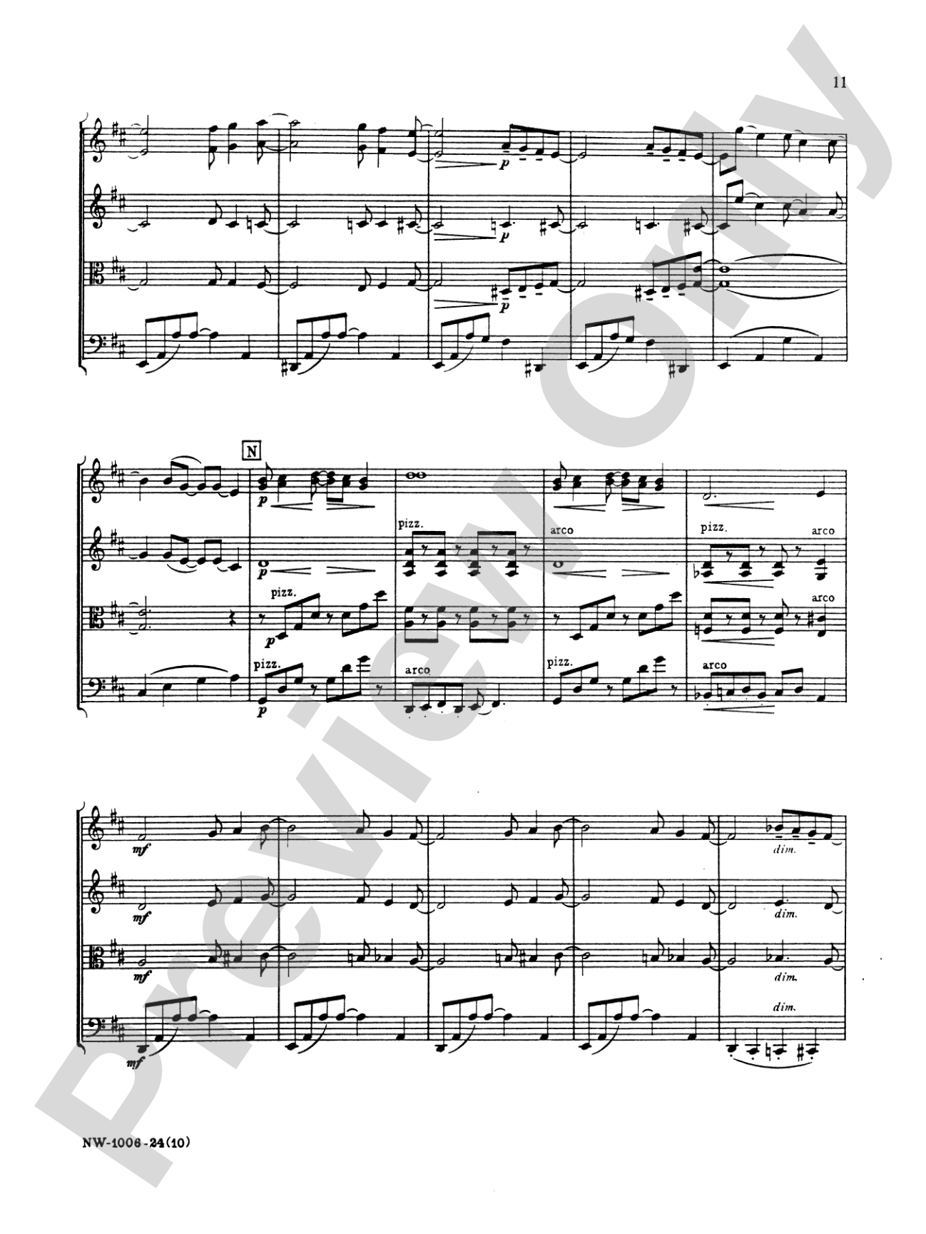 Lullaby: String Quartet Full Score & Parts