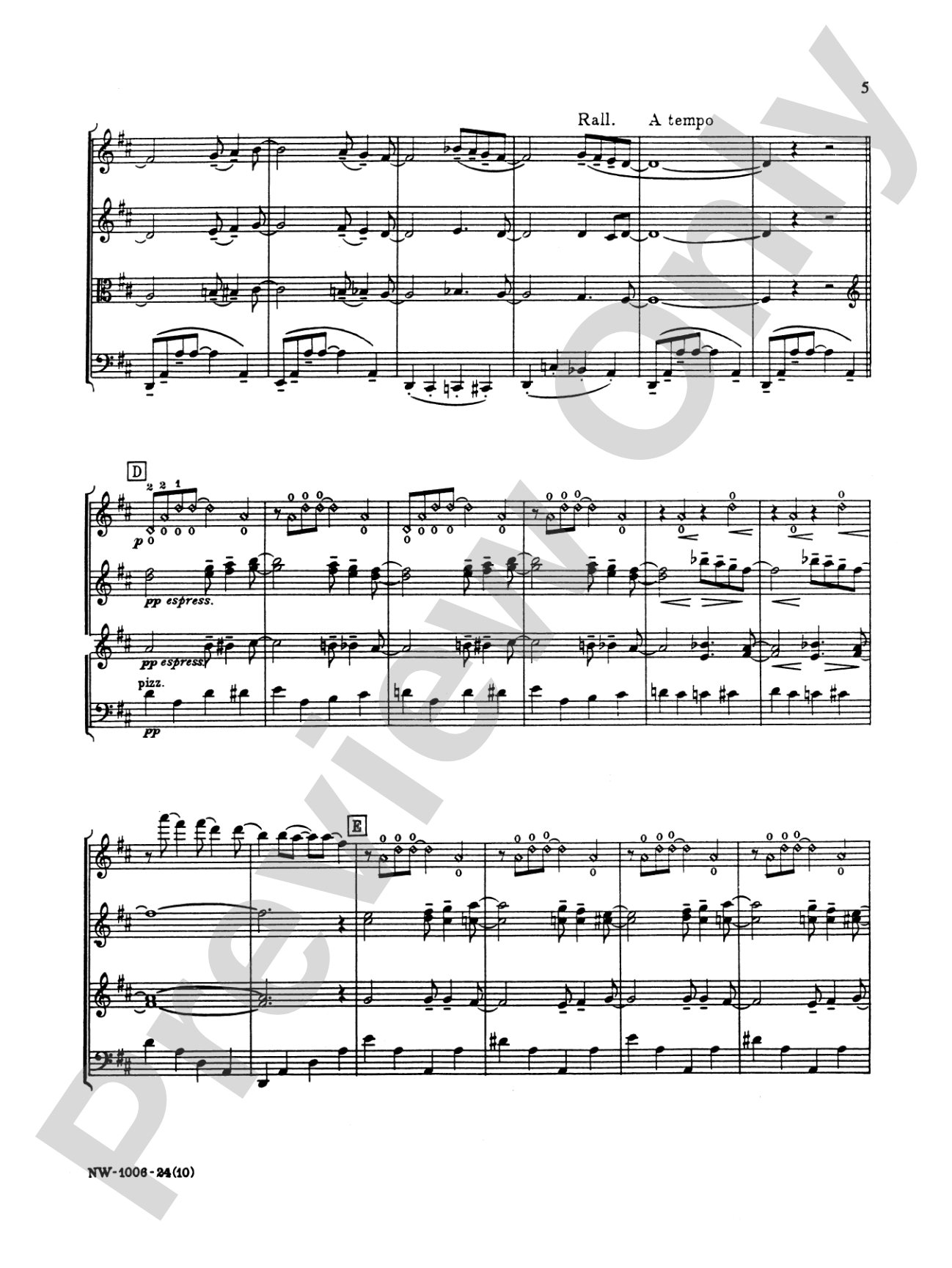 Lullaby: String Quartet Full Score & Parts