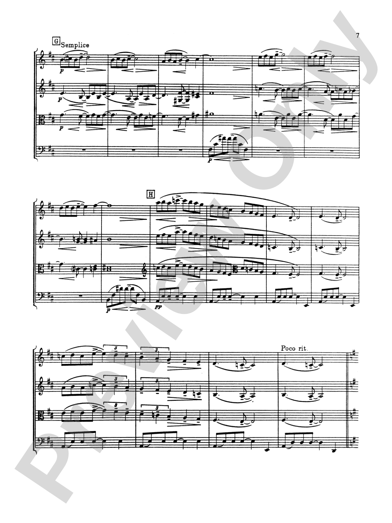 Lullaby: String Quartet Full Score & Parts