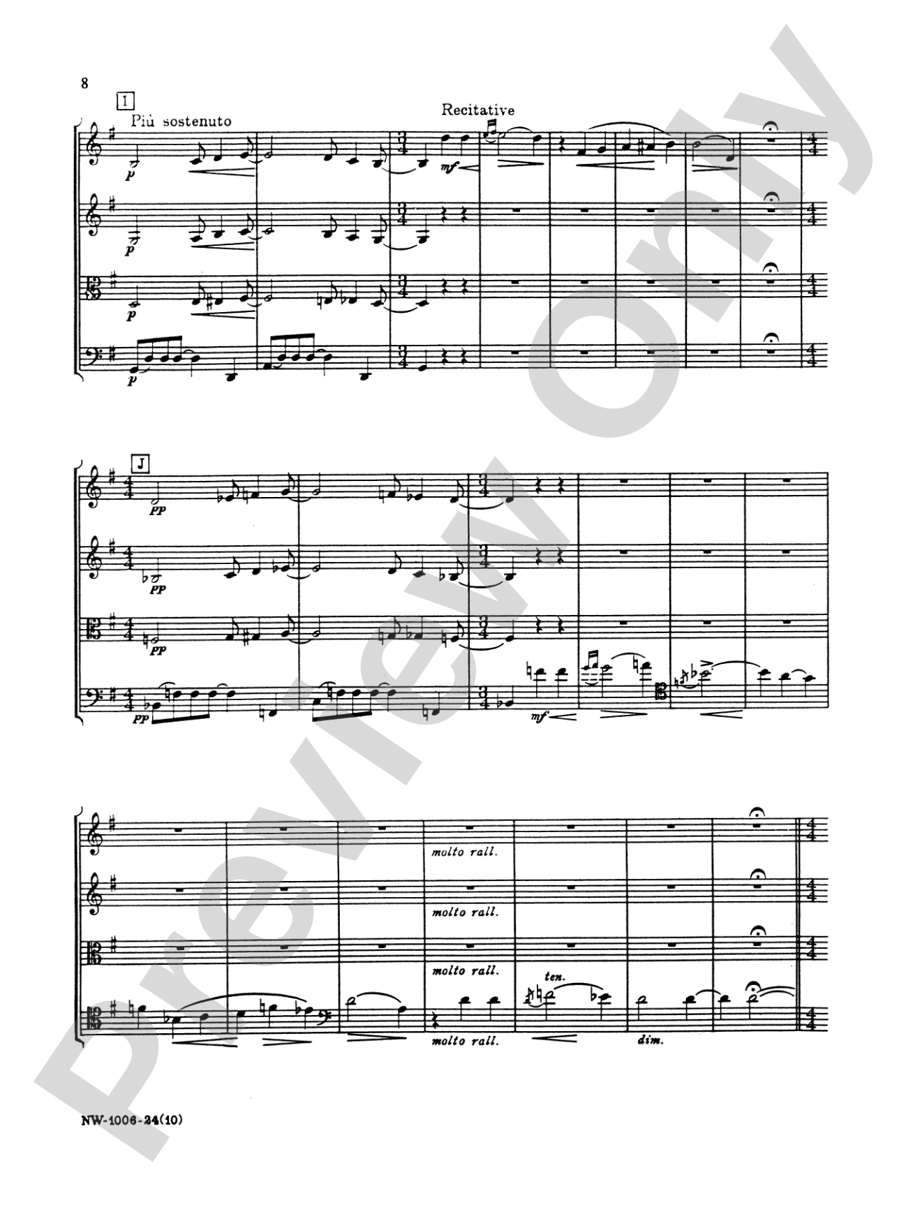 Lullaby: String Quartet Full Score & Parts