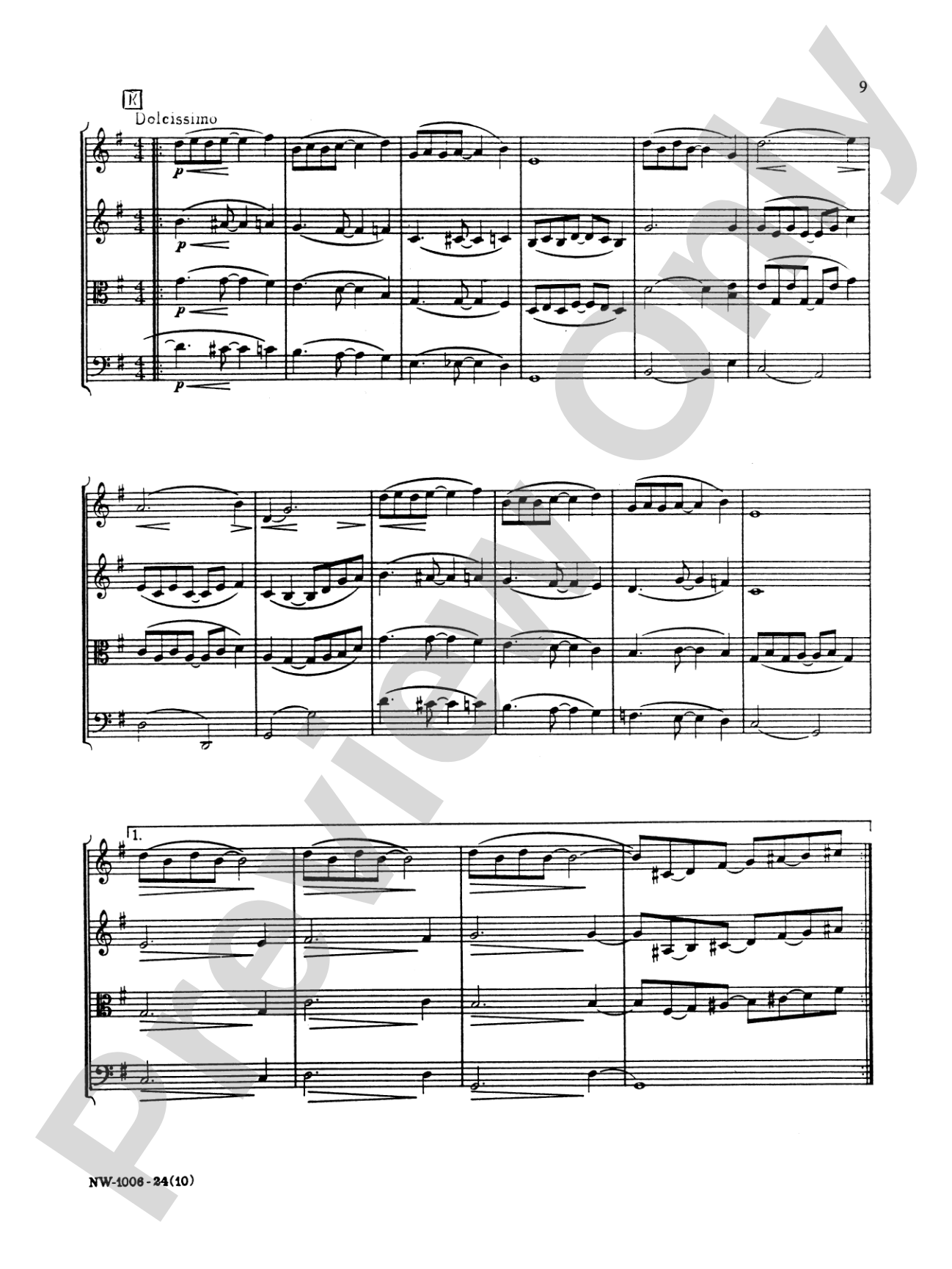 Lullaby: String Quartet Full Score & Parts