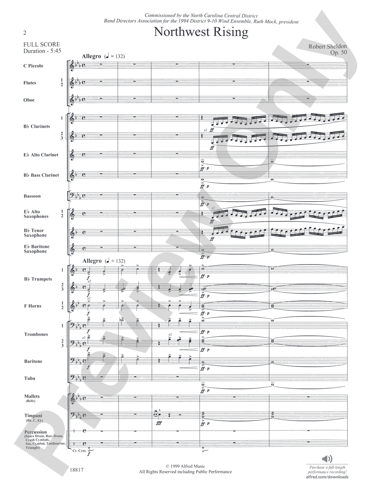Northwest Rising: Concert Band Conductor Score & Parts