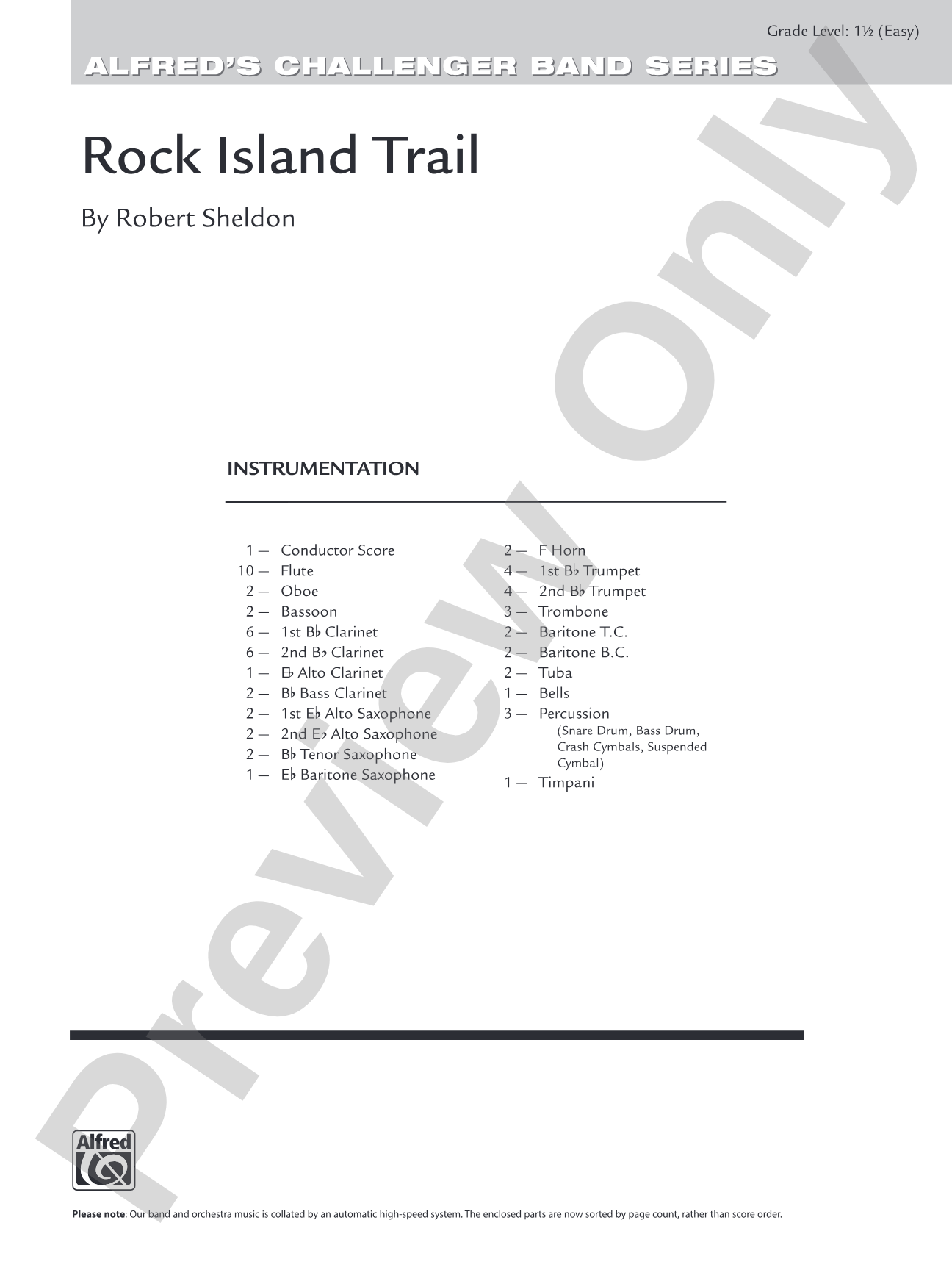 Rock Island Trail: Concert Band Conductor Score & Parts