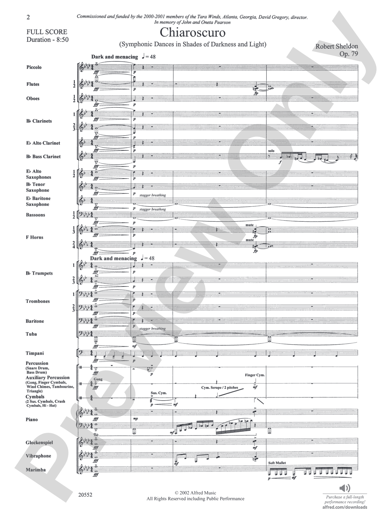 Chiaroscuro: Concert Band Conductor Score & Parts