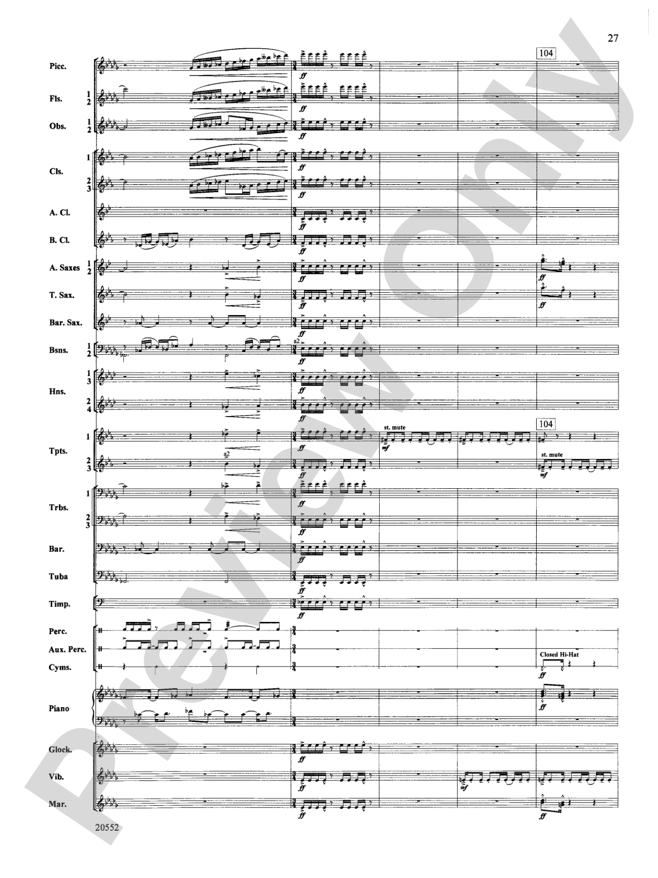 Chiaroscuro: Concert Band Conductor Score & Parts