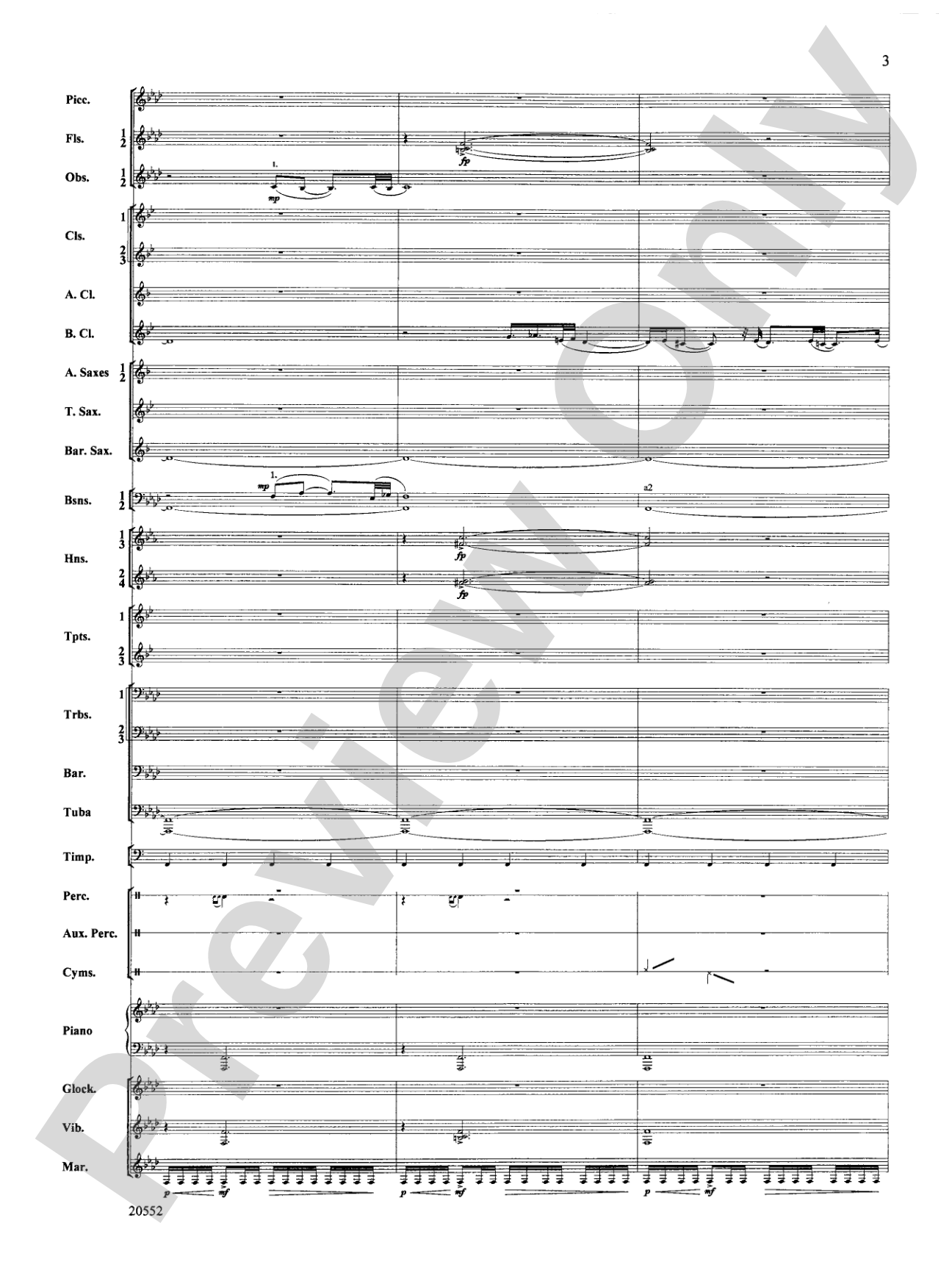 Chiaroscuro: Concert Band Conductor Score & Parts