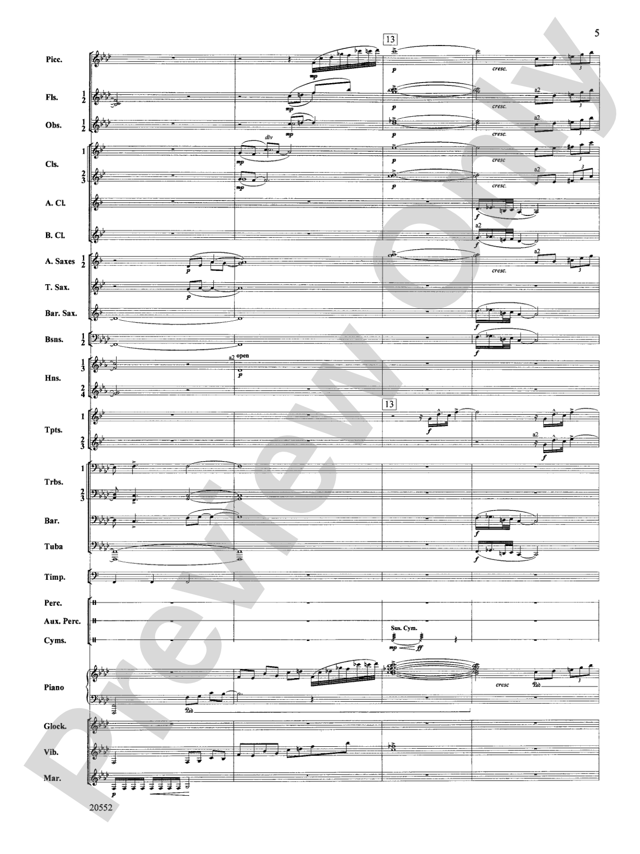 Chiaroscuro: Concert Band Conductor Score & Parts