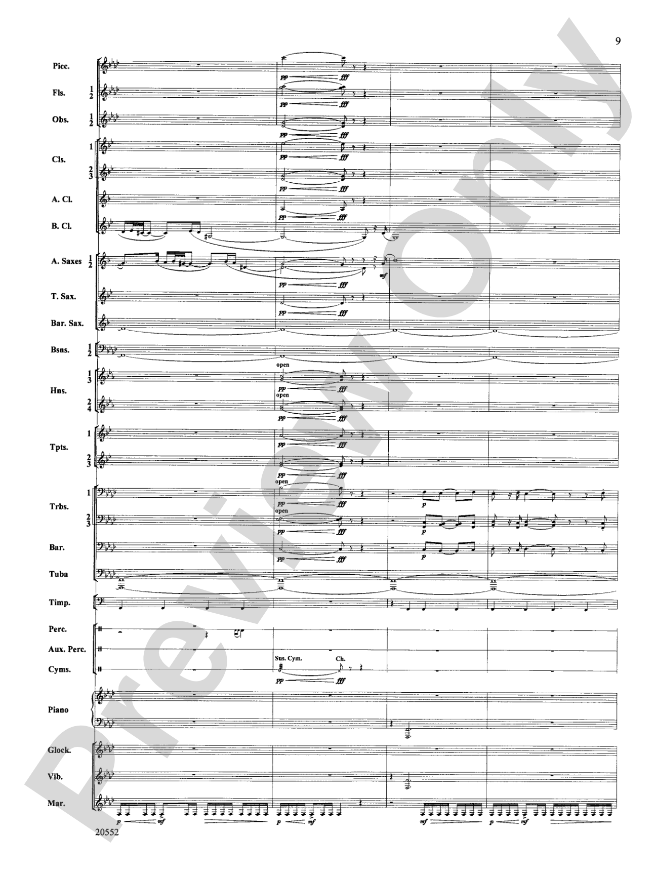 Chiaroscuro: Concert Band Conductor Score & Parts