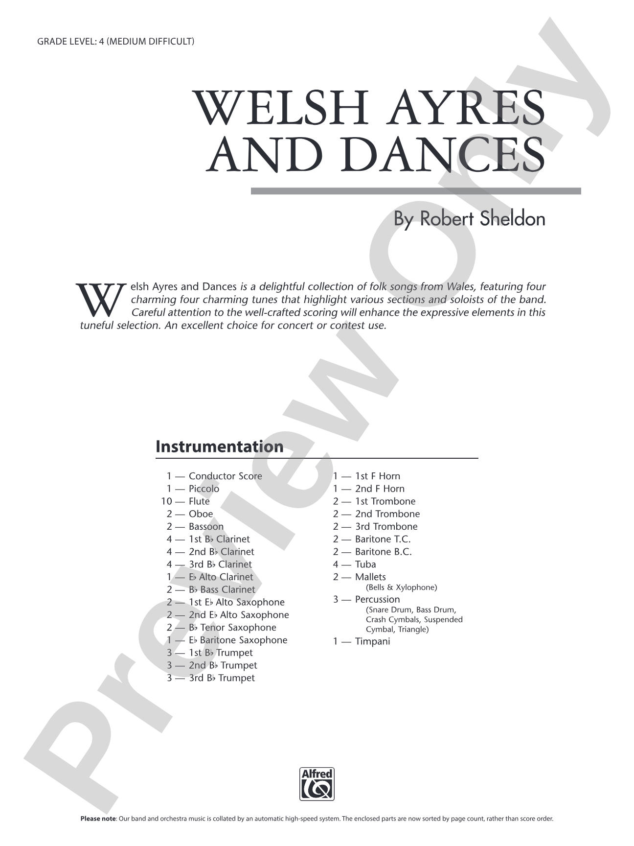 Welsh Ayres & Dances: Concert Band Conductor Score & Parts