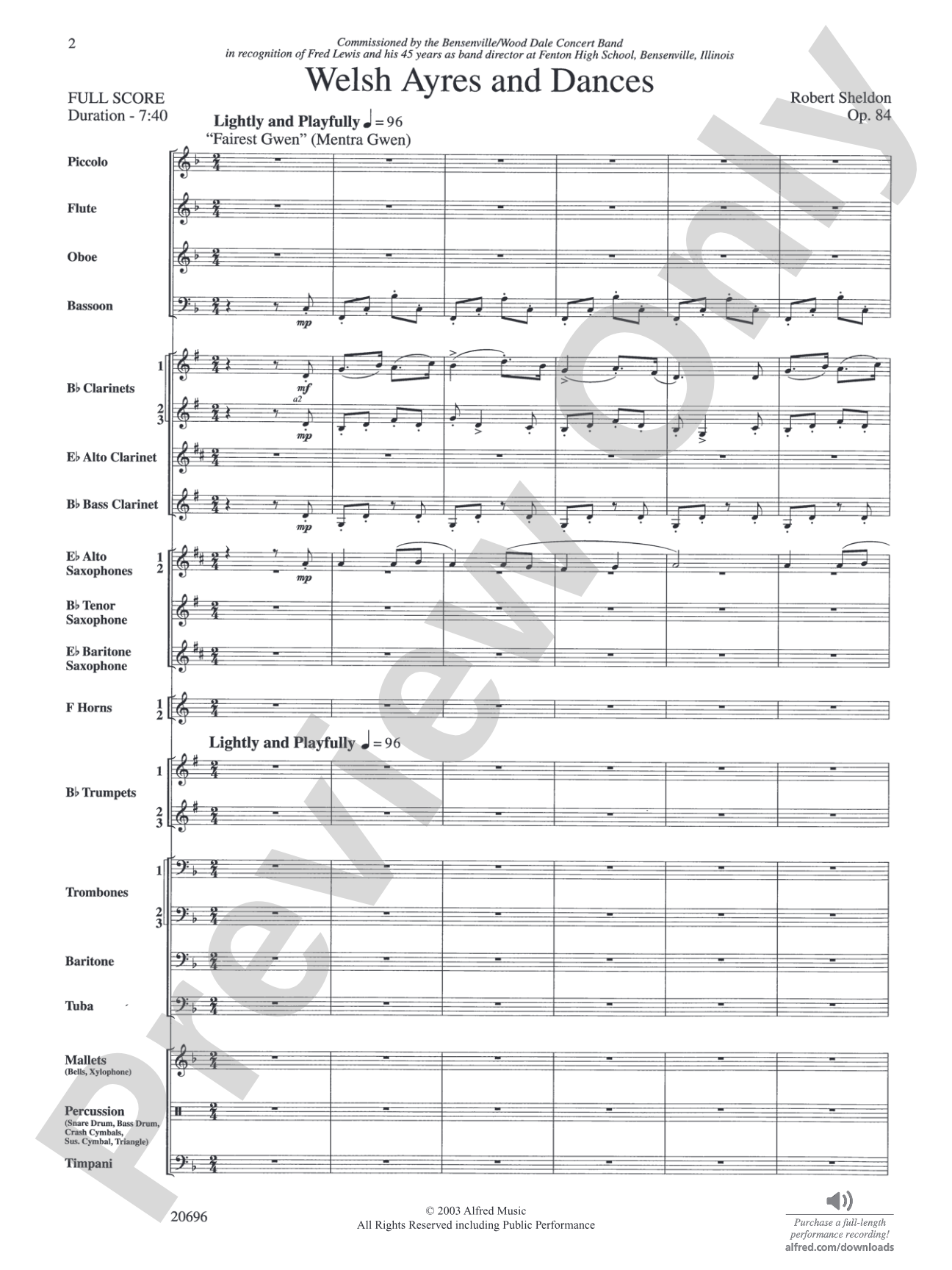 Welsh Ayres & Dances: Concert Band Conductor Score & Parts