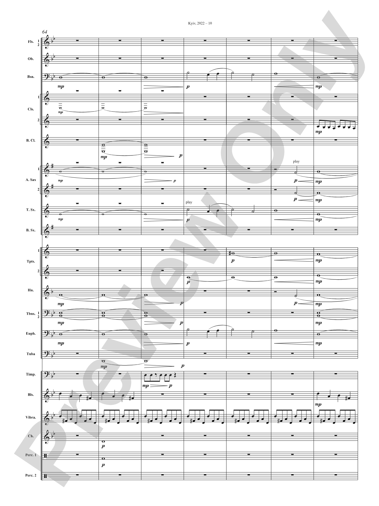 Kyiv, 2022: Concert Band Conductor Score & Parts