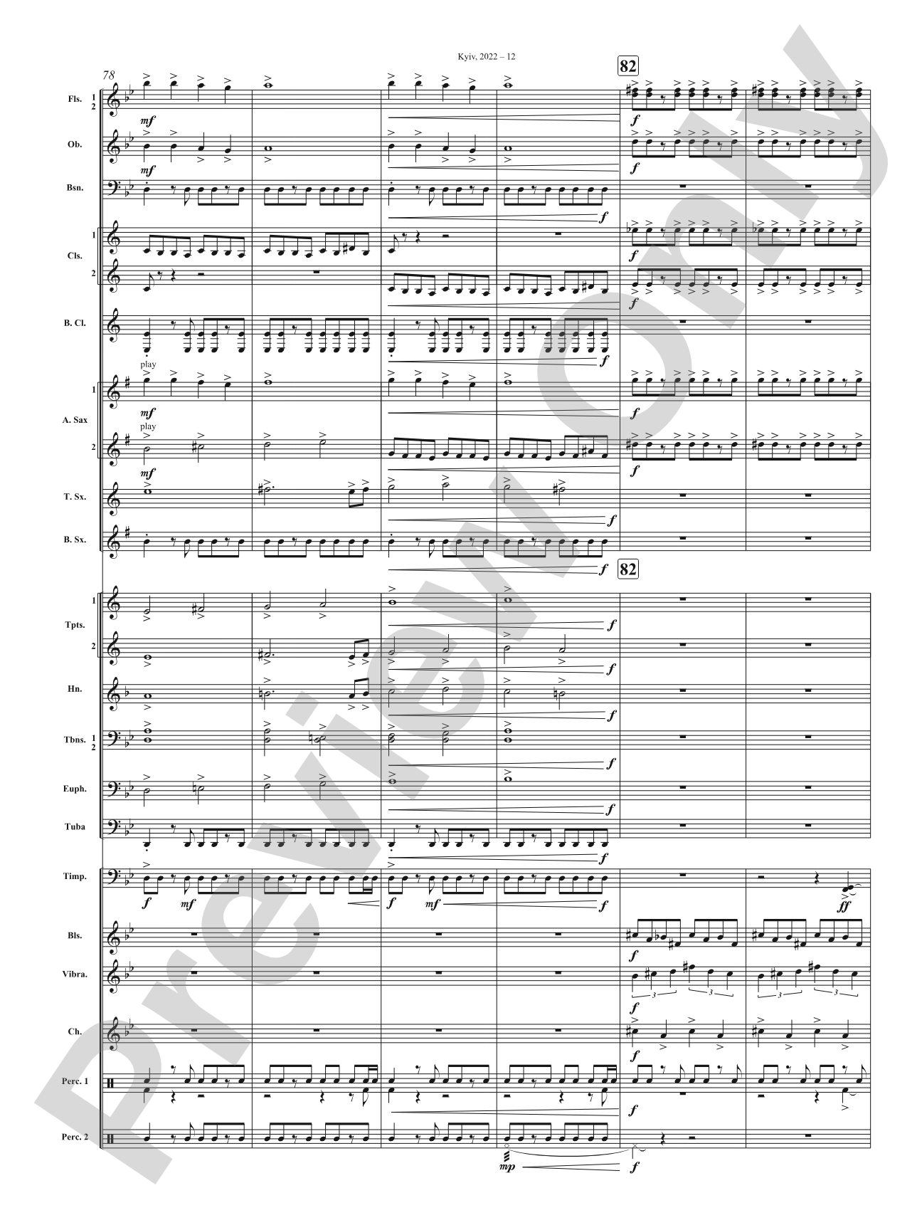 Kyiv, 2022: Concert Band Conductor Score & Parts