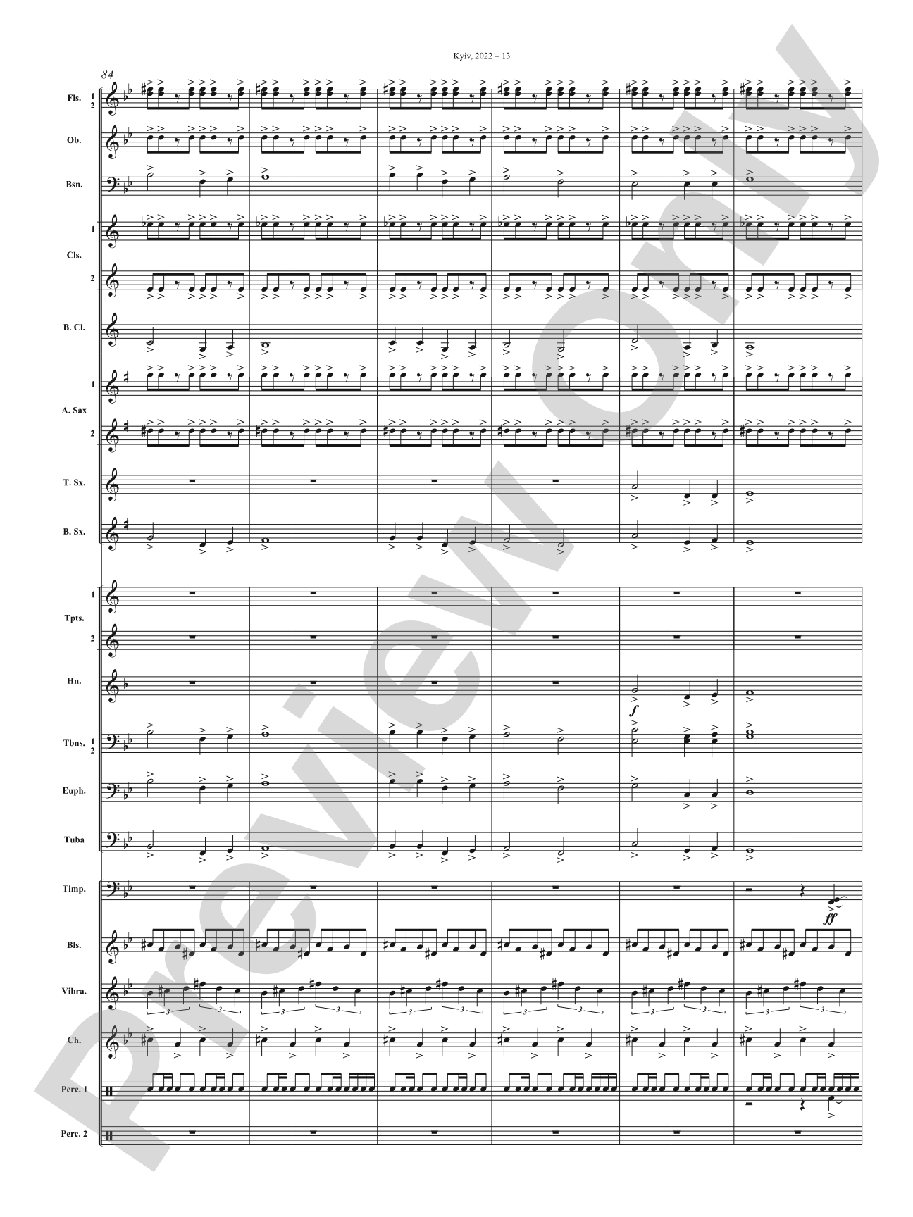 Kyiv, 2022: Concert Band Conductor Score & Parts