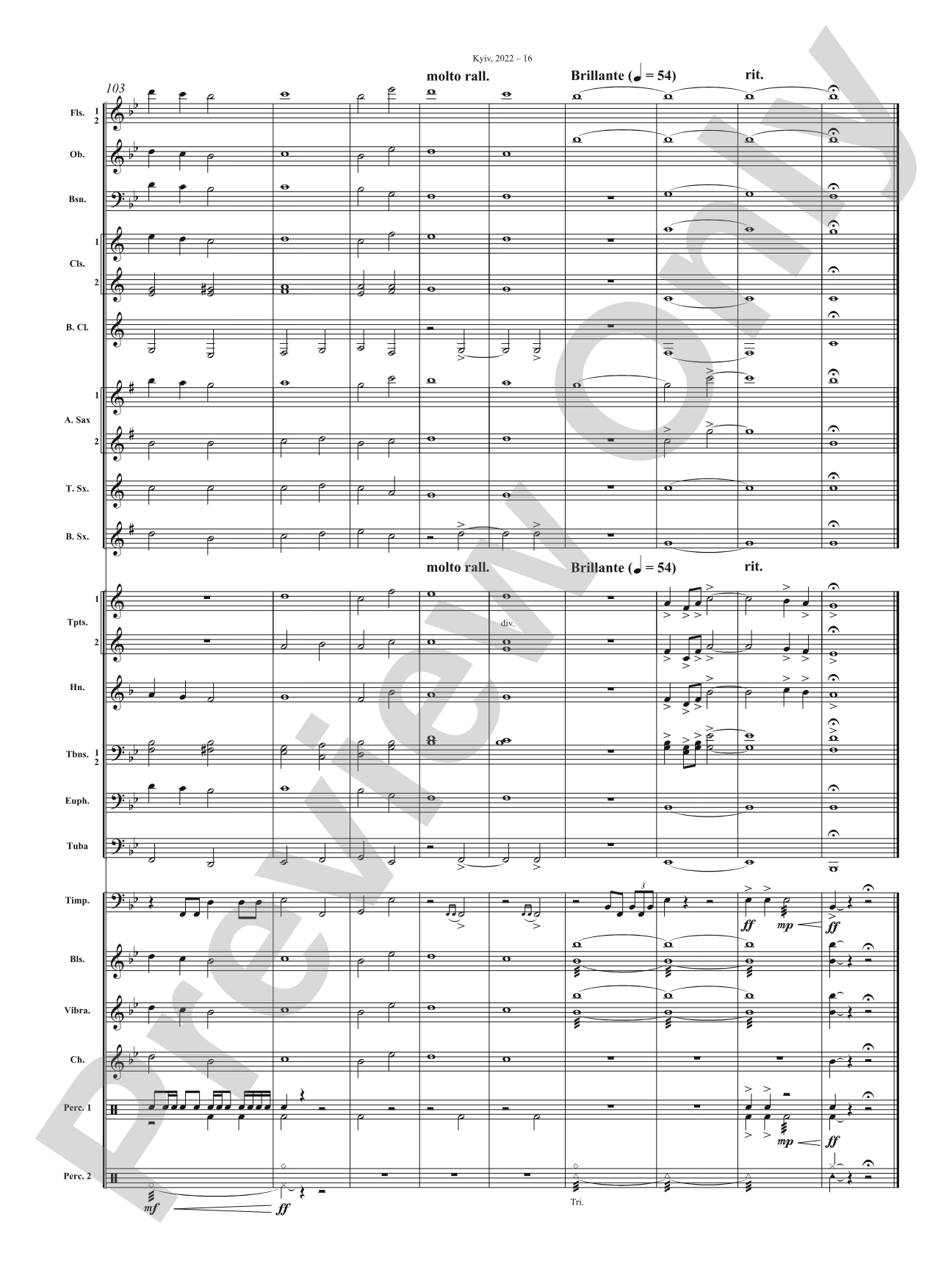 Kyiv, 2022: Concert Band Conductor Score & Parts